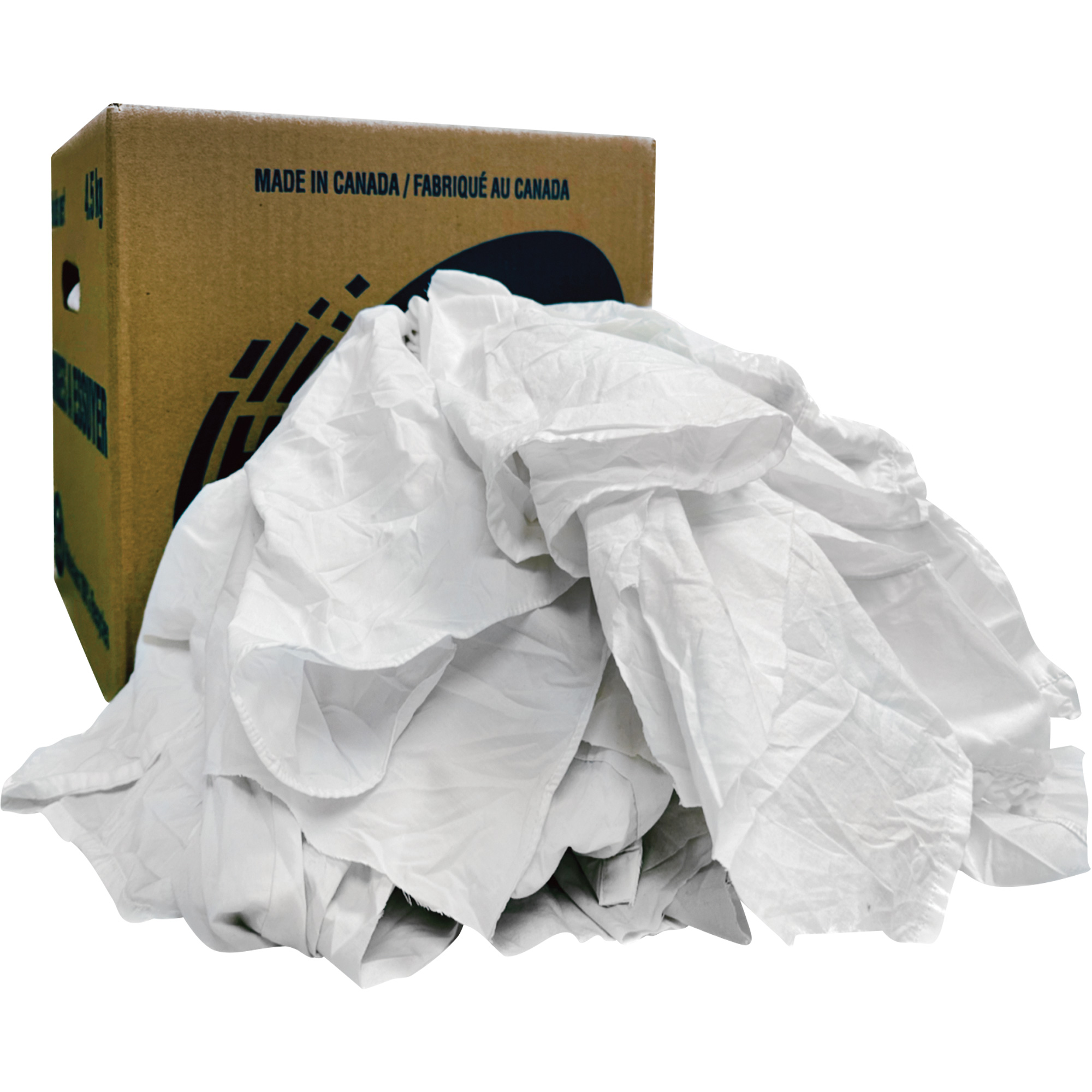 Chiffons recyclés, Coton, Blanc, 10 lb