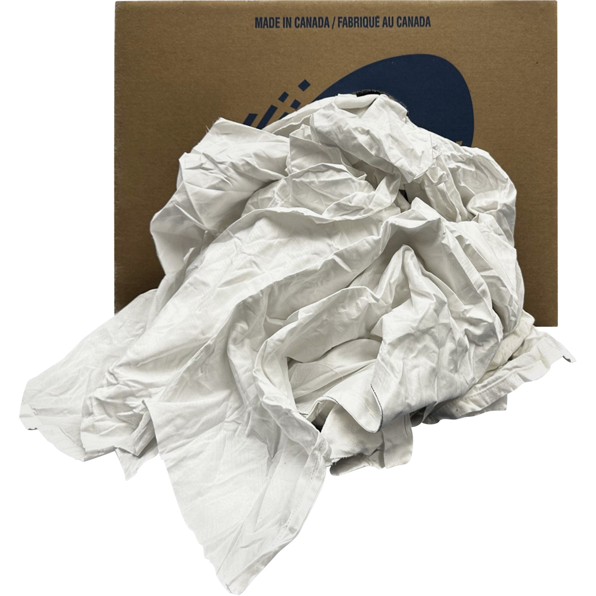 Chiffons recyclés, Coton, Blanc, 20 lb