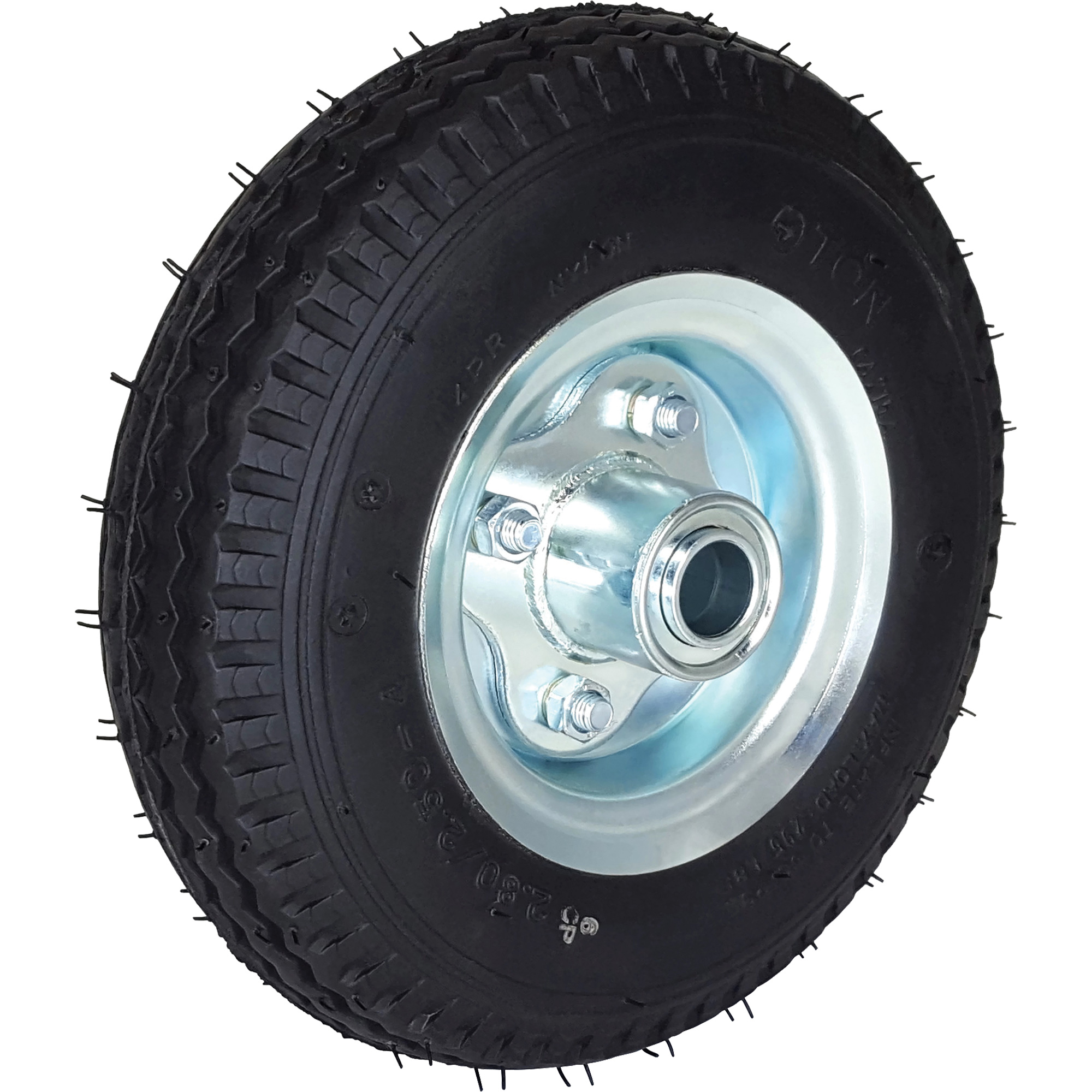 Roue pneumatique complète, 8" (203,2 mm), Capacité de 295 lb (133,8 kg)