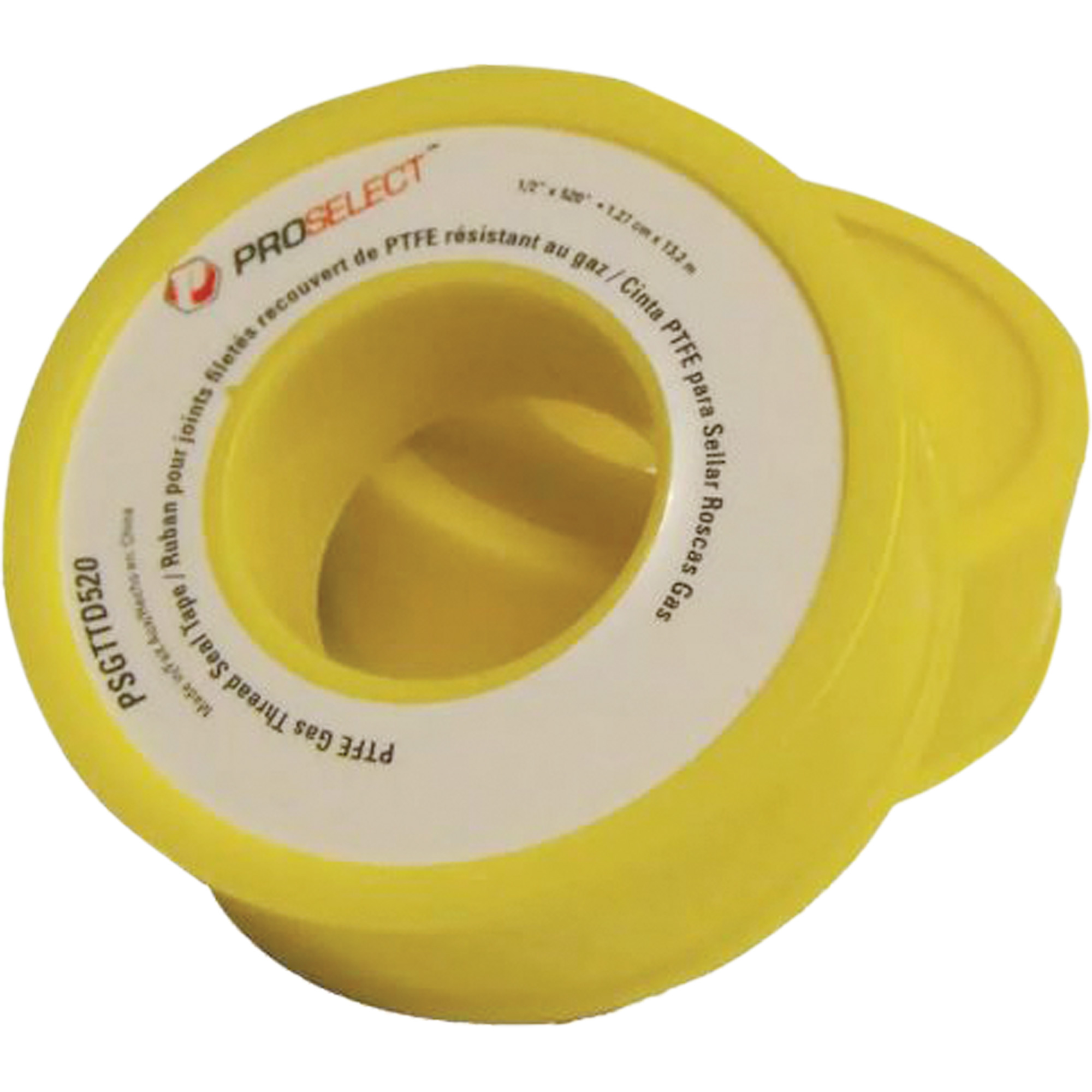 Ruban à filetage pour tuyau en PTFE pour industrie pétrolière et gazière, 12,7 mm (1/2") x 6,6 m (21,67'), Jaune