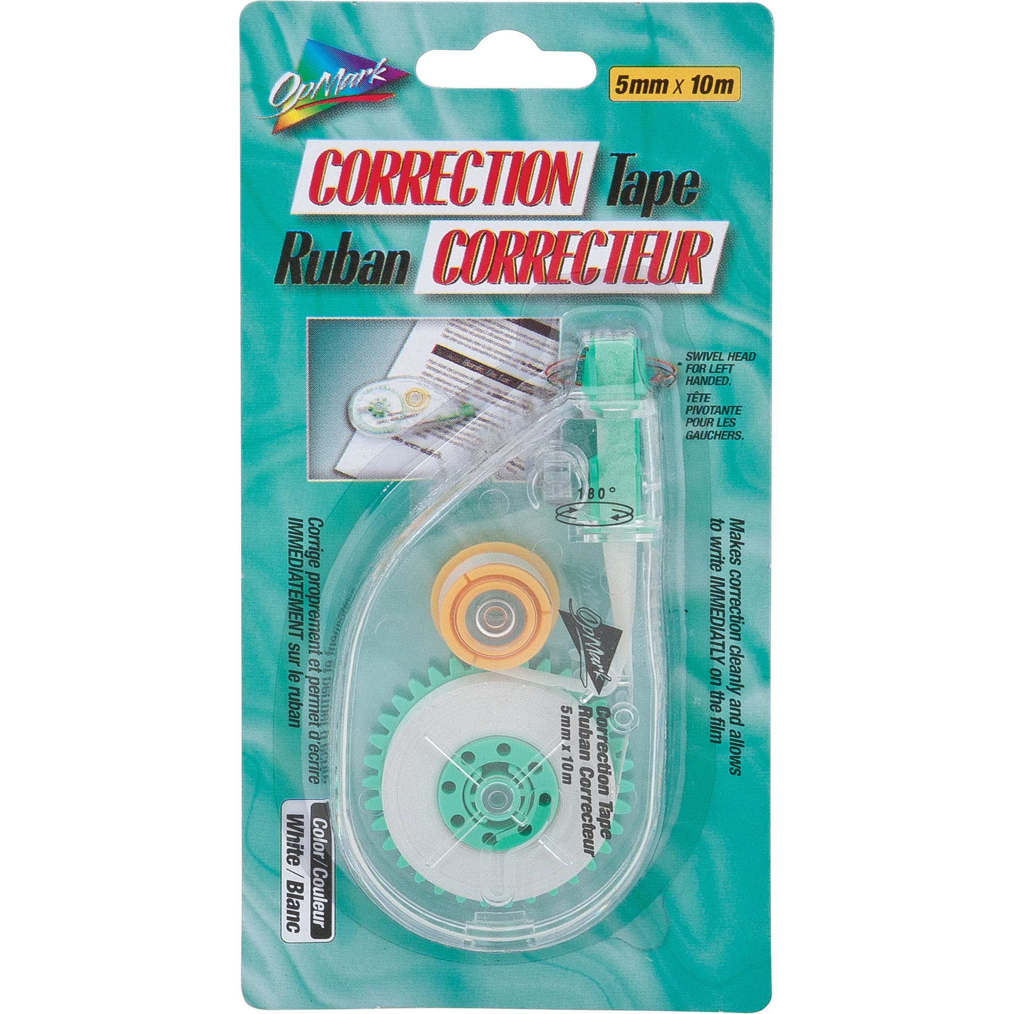 Ruban correcteur pour gauchers et droitiers