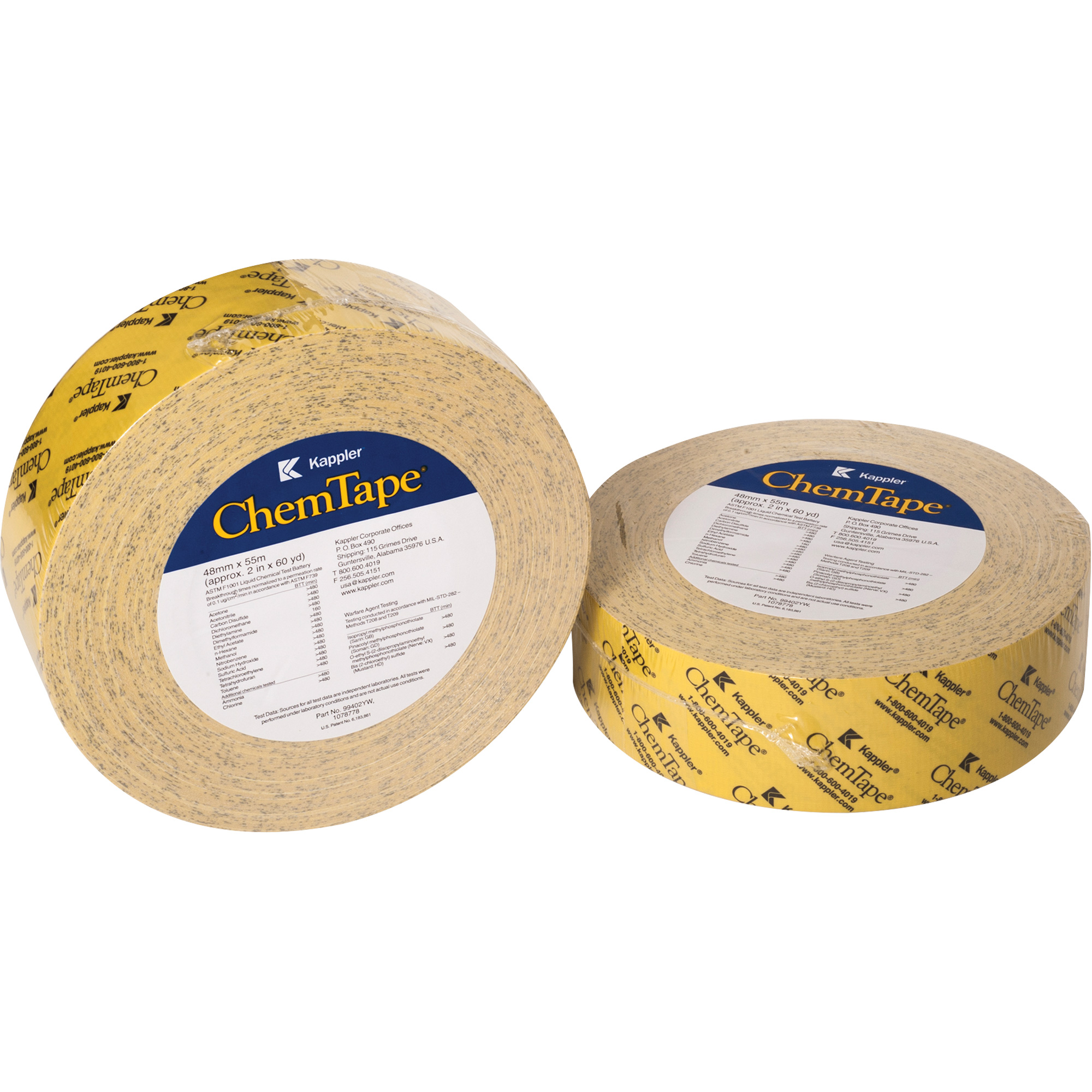 Ruban résistant aux produits chimiques ChemTapeMD, 50,8 mm (2") x 50 m (164'), Jaune