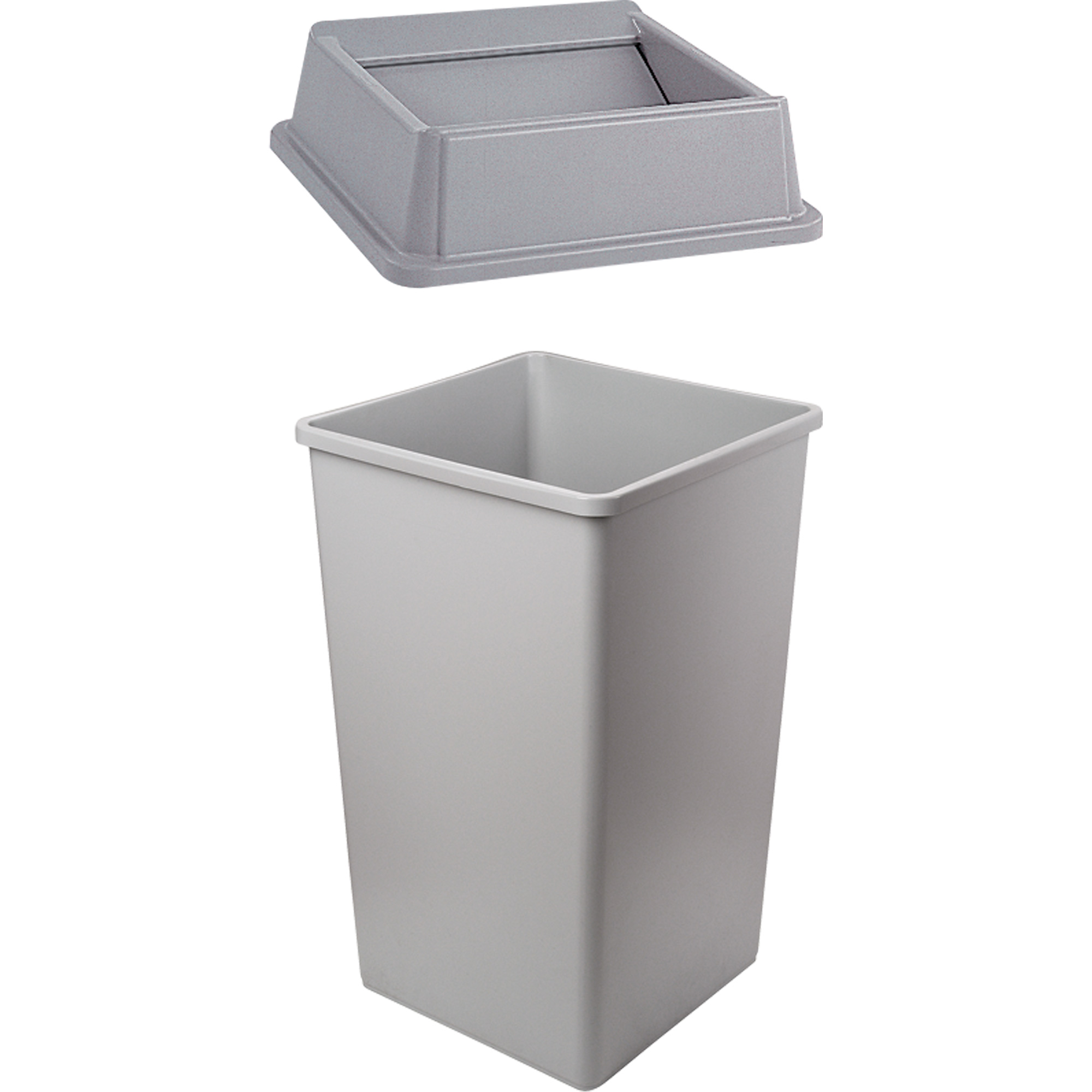 Bac à ordures UntouchableMD avec couvercle à battants, Polyéthylène, 35 gal. US