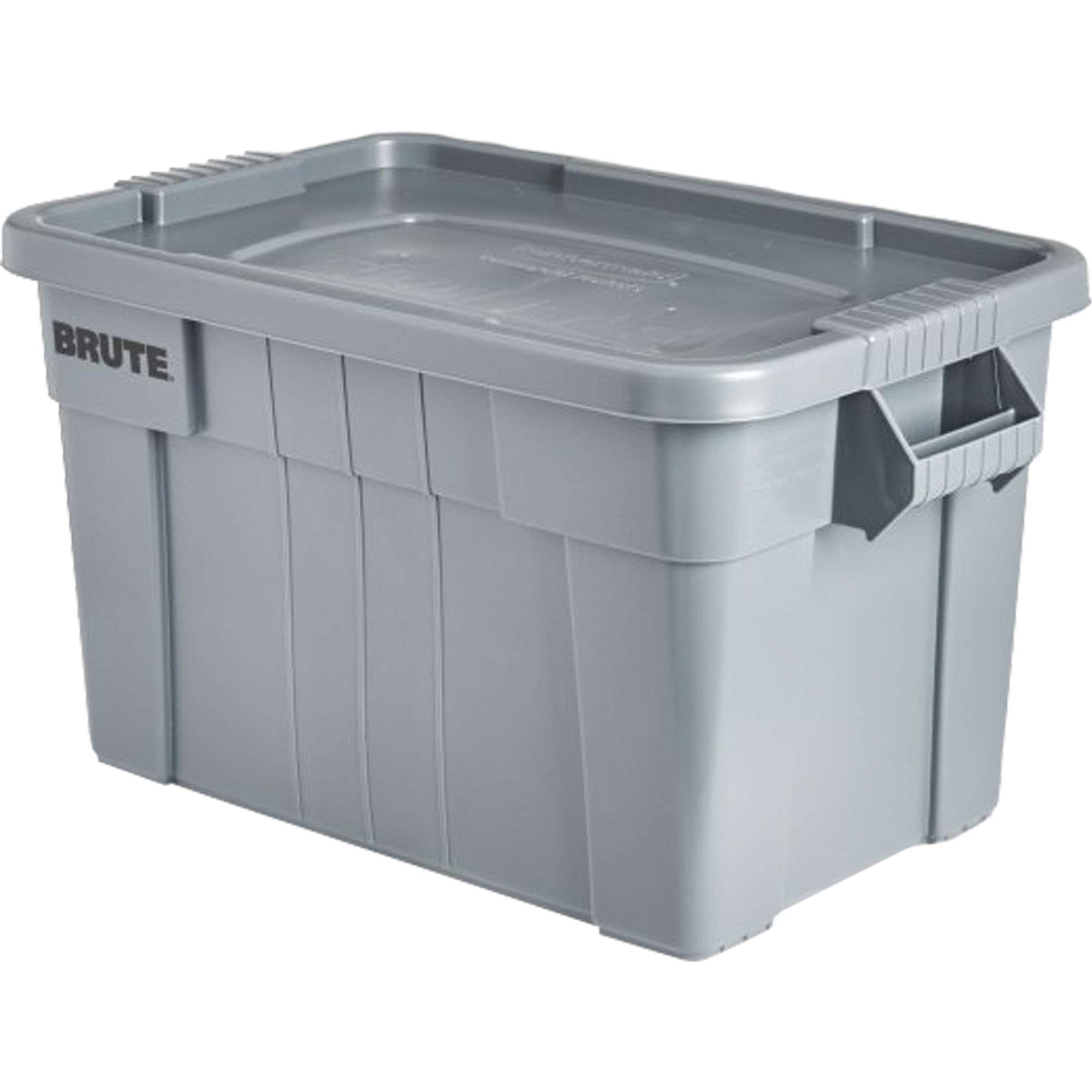 Bac de stockage Brute avec couvercle, 27,88” p x 17,38” la x 15,13” h, Capacité 160 lb, Gris