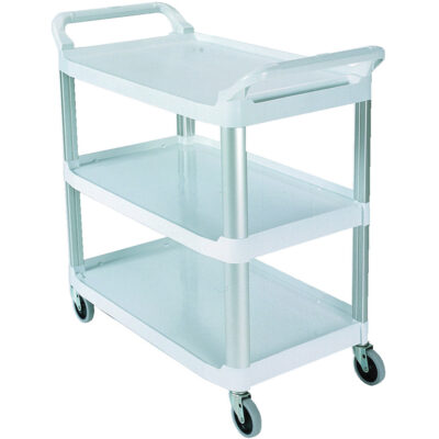 Chariot avec tablette et parois ouvrantes, 3 tiers, 40" x 37" x 20", Capacité 300 lb