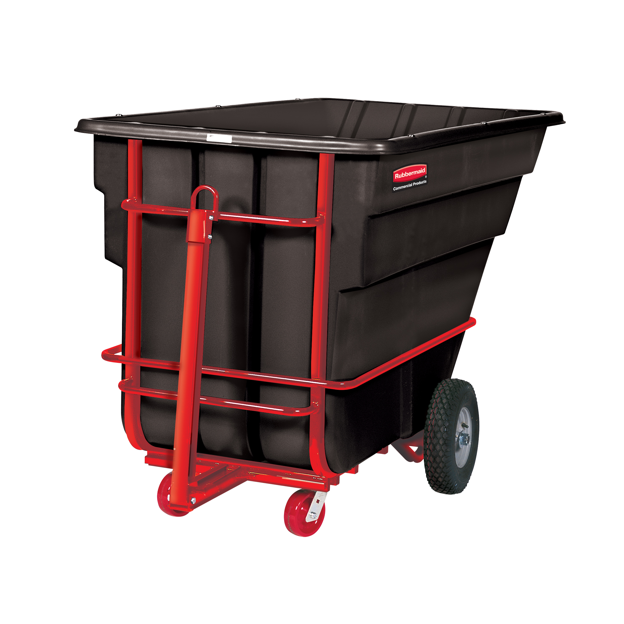 Chariot basculeur en acier, Polyéthylène, 1-1/2 vg³, Capacité de charge de 2100 lb
