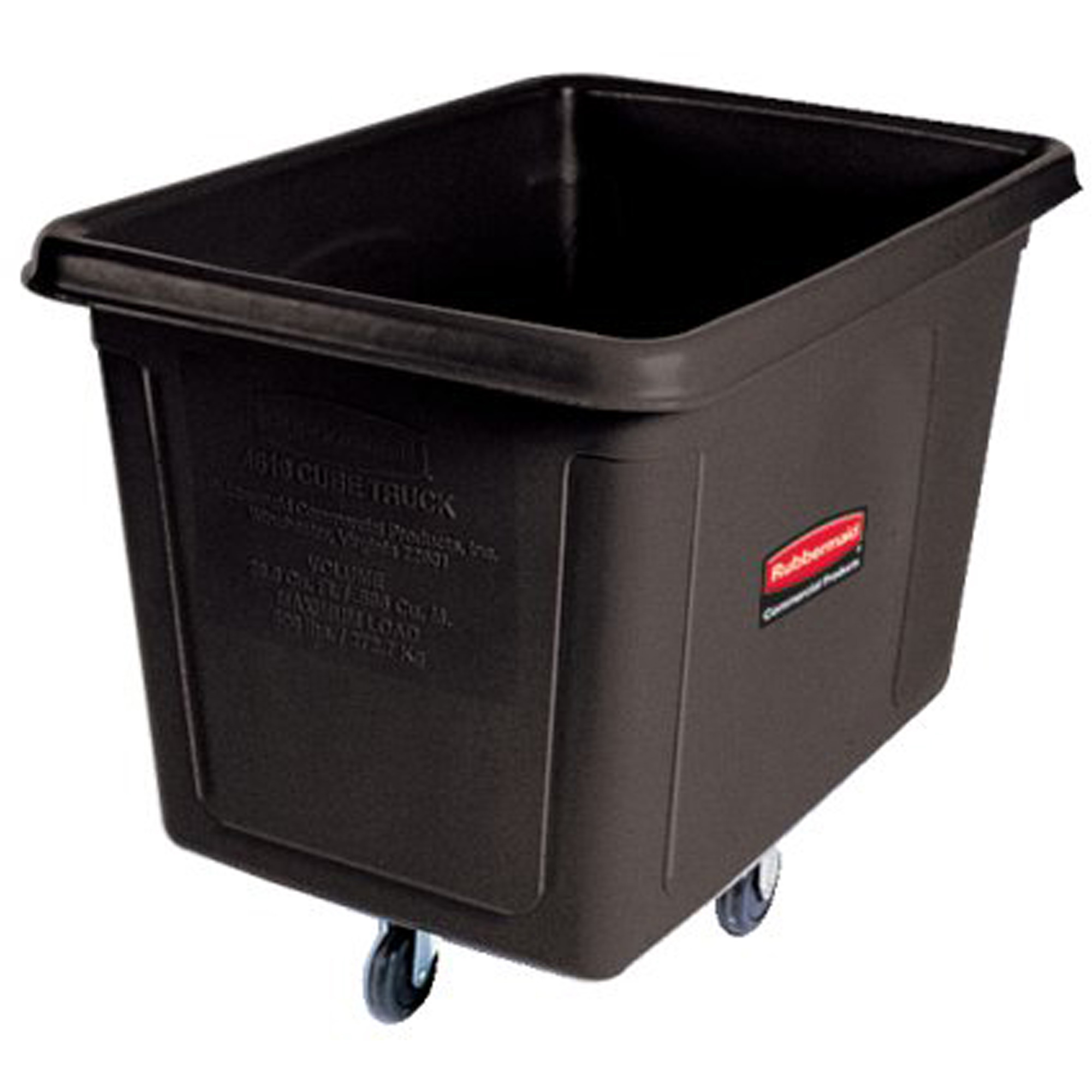 Chariot cubique, Plastique recyclé noir, 38" lo x 26" la x 28" h, Volume 8 pi³, Capacité 300 lb