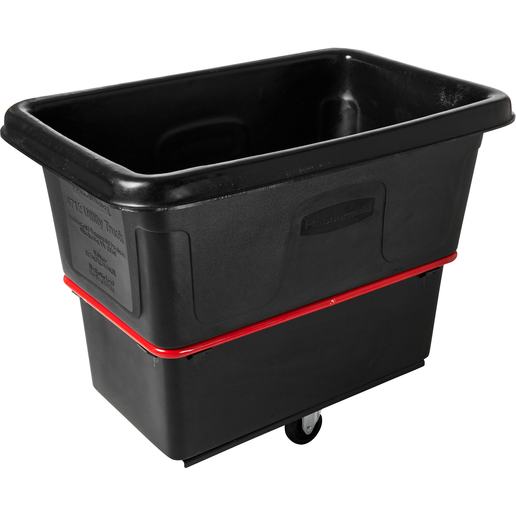 Chariot cubique utilitaire à usage intensif, Plastique recyclé noir, 43-1/4" lo x 28" la x 33-3/4" h, Volume 12 pi³, Capacité 800 lb