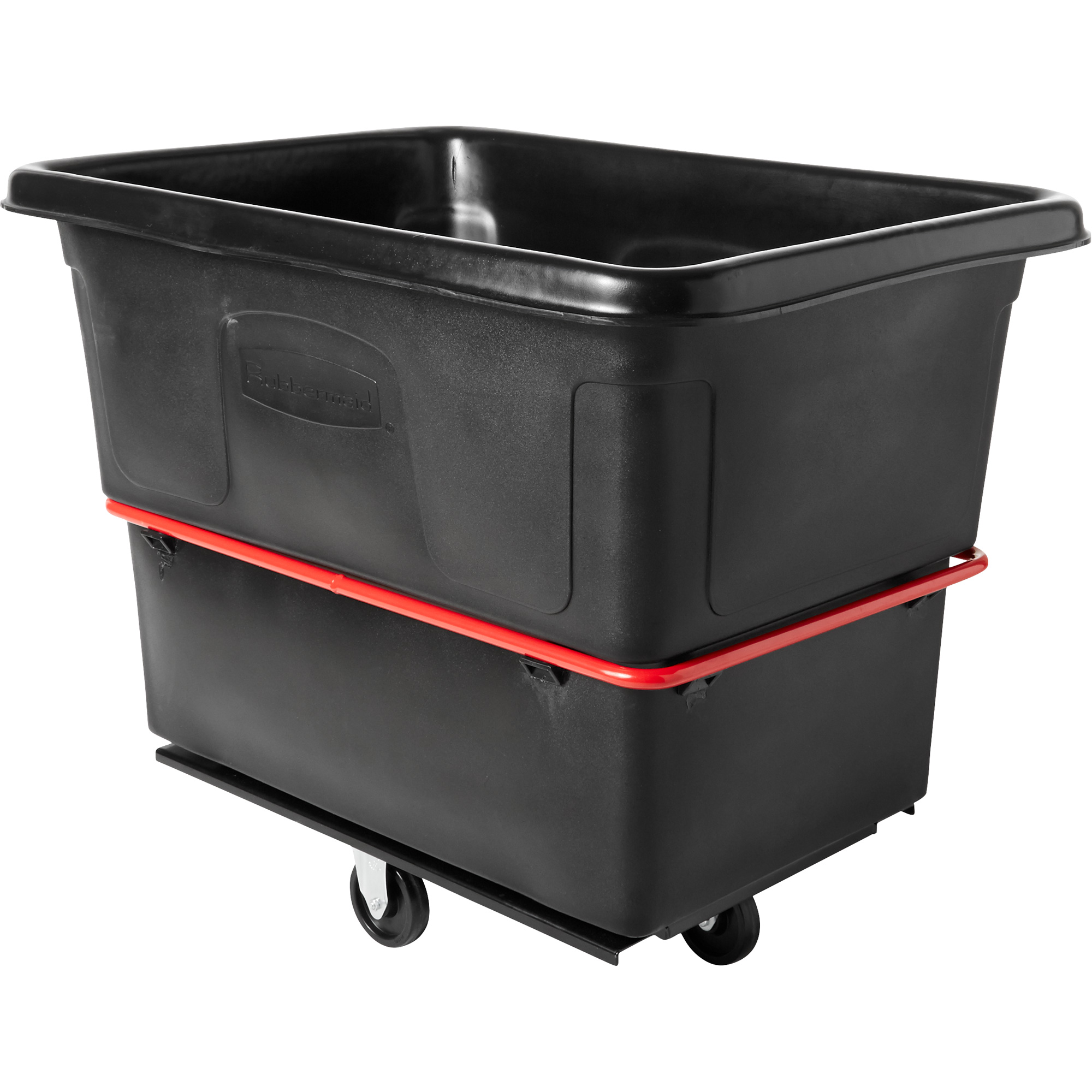 Chariot cubique utilitaire à usage intensif, Plastique recyclé noir, 48-1/4" lo x 34-1/8" la x 37-7/8" h, Volume 20 pi³, Capacité 1200 lb