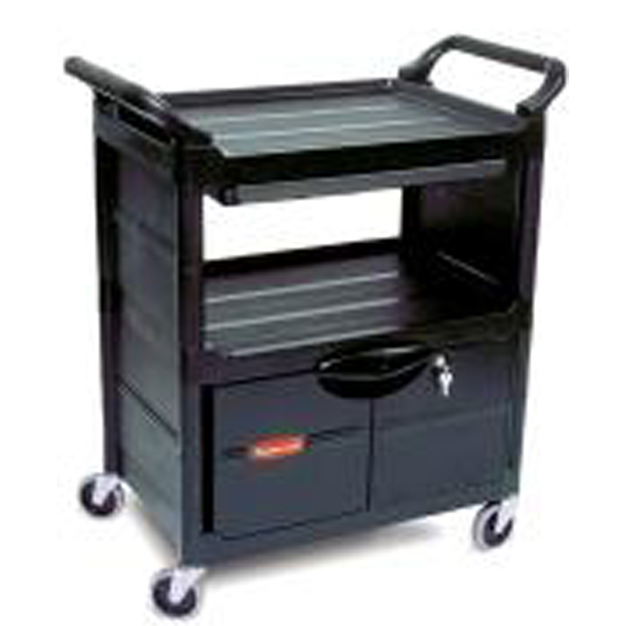 Chariot de service avec armoire, 2 tiers, 33-5/8" x 37-4/5" x 18-5/8", Capacité 200 lb