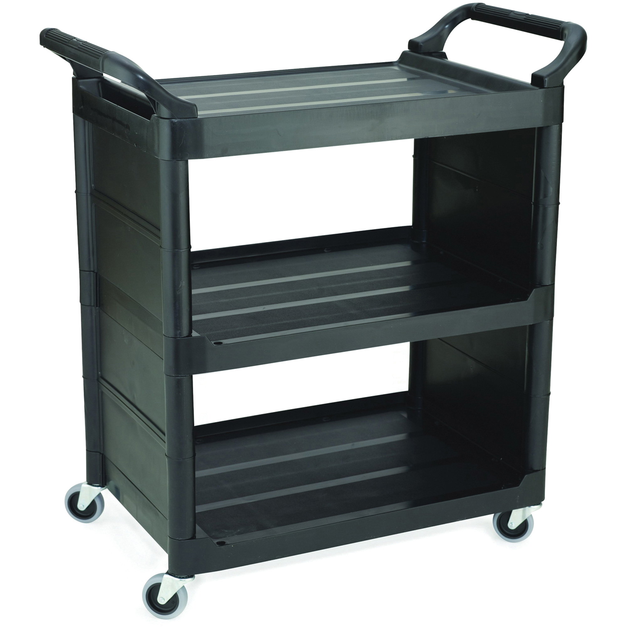 Chariot de service avec panneaux d'extrémités, 3 tiers, 18-5/8" x 36-5/8" x 33-5/8", Capacité 150 lb