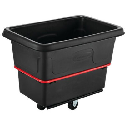Chariot utilitaire à usage intensif, Plastique recyclé noir, 26"/38-3/8" lo x 26"/38-2/5" la x 28-1/4"/28-3-10" h, Volume 8 pi³, Capacité 700 lb