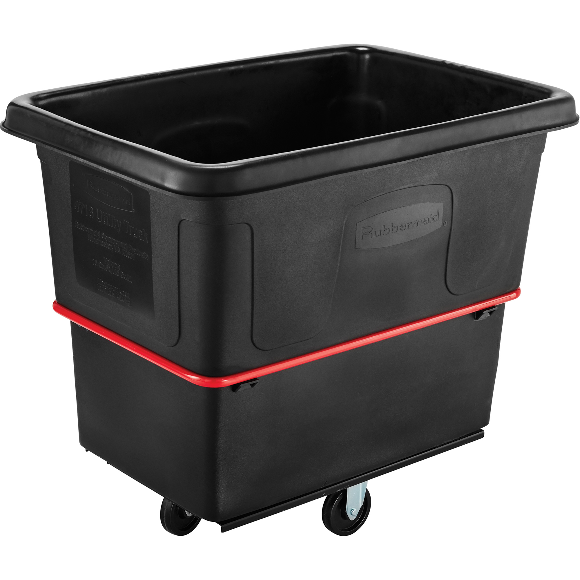 Chariot utilitaire à usage intensif, Plastique recyclé noir, 44-3/8" lo x 31" la x 38-1/4" h, Volume 16 pi³, Capacité 1000 lb
