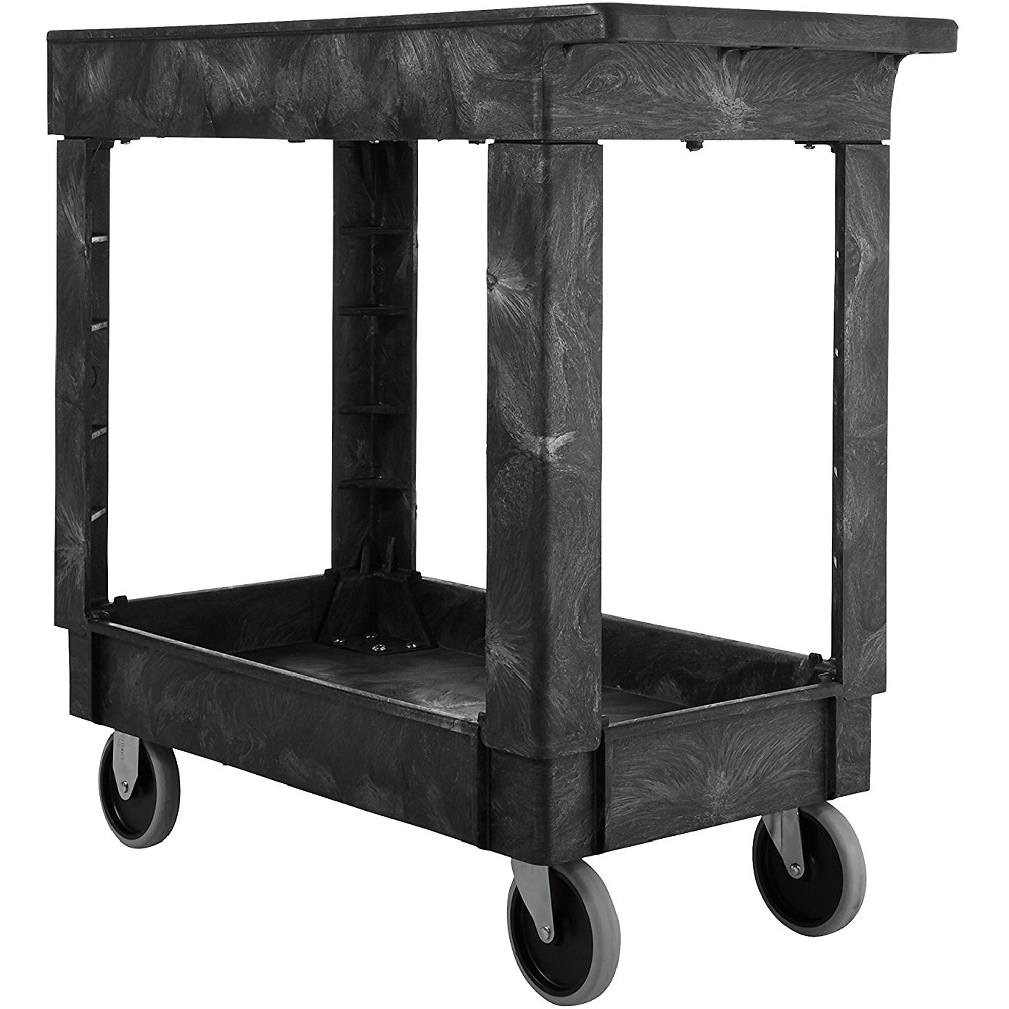Chariot utilitaire avec poignée, 2 tiers, 34" x 31-1/4" x 16", Capacité 500 lb