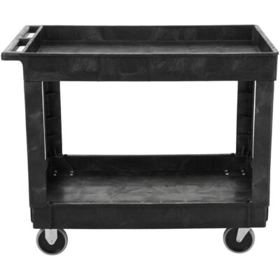 Chariot utilitaire avec poignée, 2 tiers, 40" x 32-1/4" x 24", Capacité 500 lb
