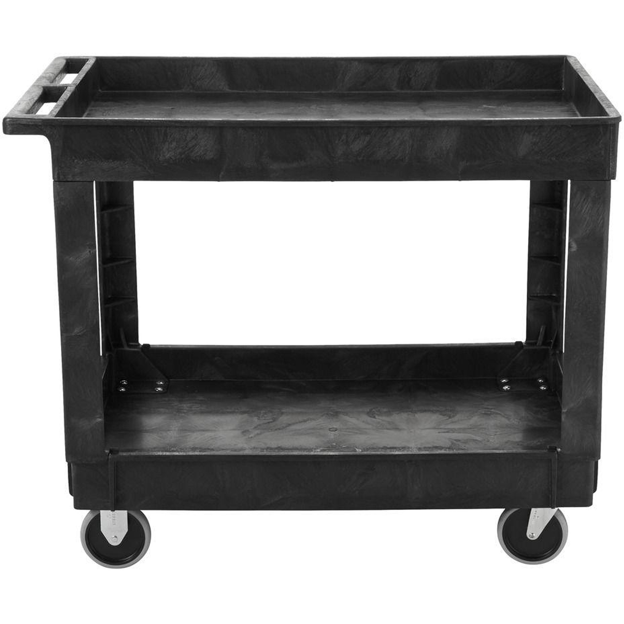 Chariot utilitaire avec poignée, 2 tiers, 40" x 32-1/4" x 24", Capacité 500 lb