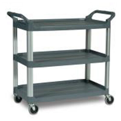 Chariot utilitaire avec tablette et parois ouvrantes, 3 tiers, 40" x 37-7/8" x 20", Capacité 300 lb