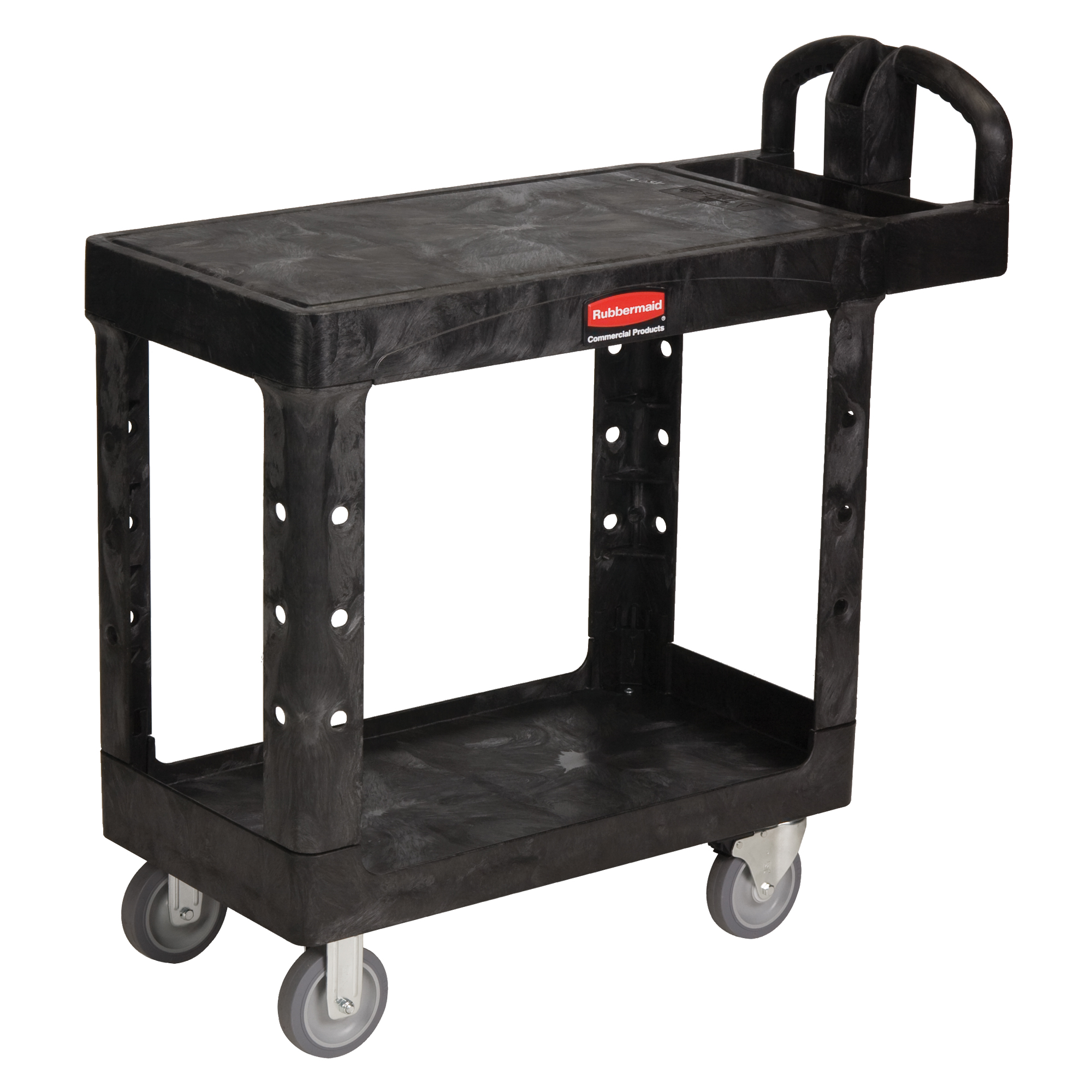 Chariot utilitaire robuste a/tablette plate - 4505-00, 2 tiers, 17-1/4" x 38-1/10" x 38-1/2", Capacité 500 lb