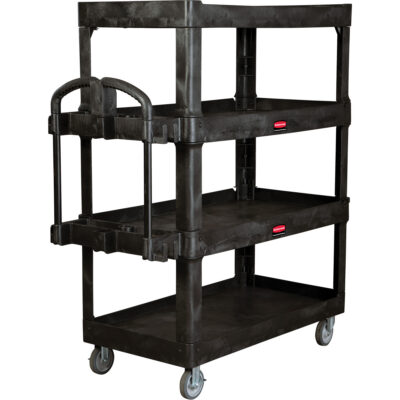 Chariot utilitaire robuste et ergonomique, 4 tiers, 24-1/4" x 62-2/5" x 54-1/10", Capacité 700 lb