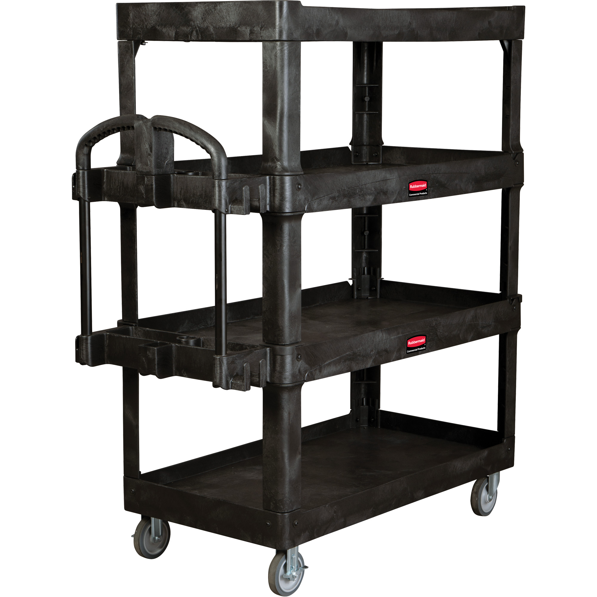 Chariot utilitaire robuste et ergonomique, 4 tiers, 24-1/4" x 62-2/5" x 54-1/10", Capacité 700 lb