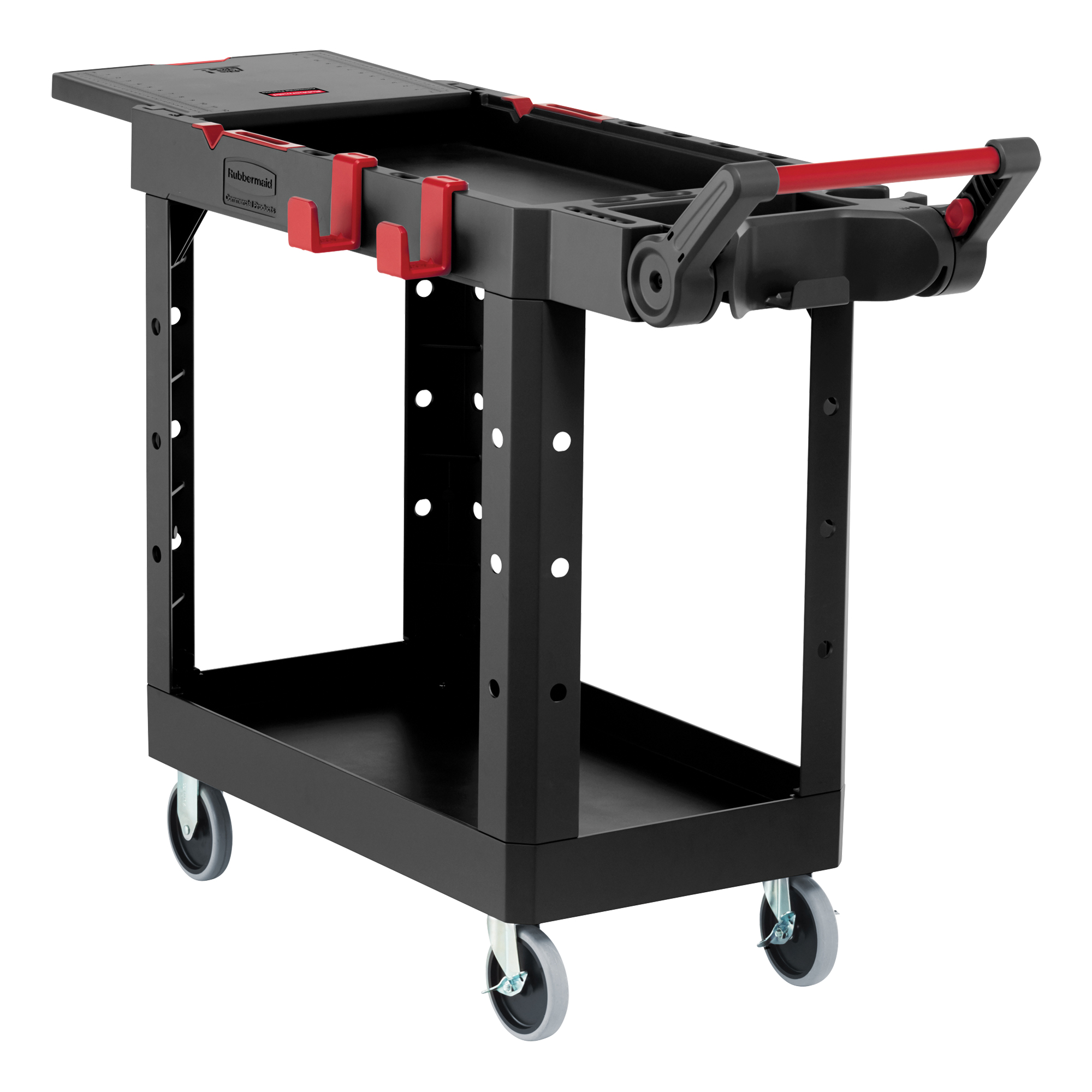 Chariot utilitaire robuste et polyvalent, 2 tiers, 17-3/4" x 36" x 46-1/5", Capacité 500 lb