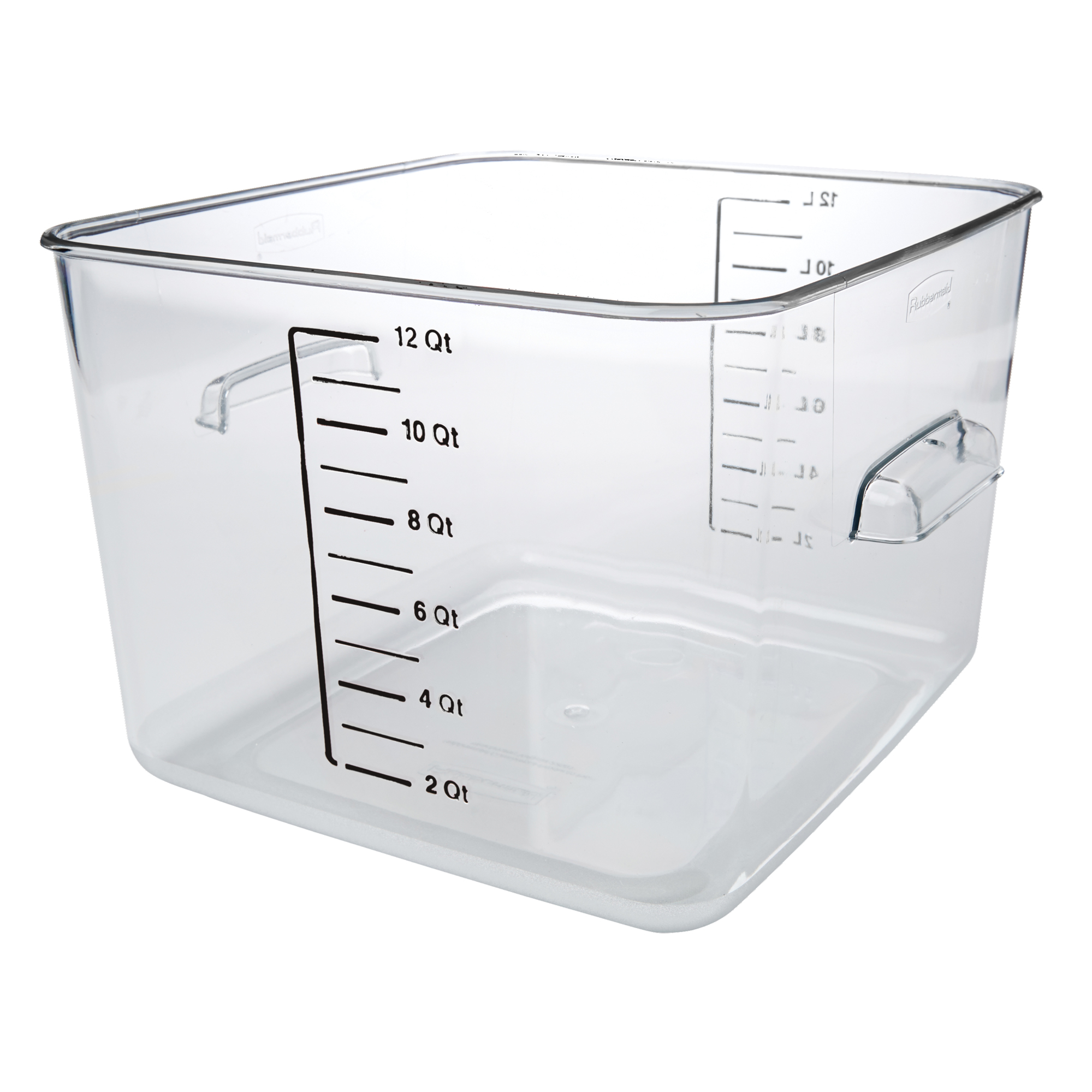 Contenant carré à encombrement réduit RubbermaidMD, Plastique, Capacité de 11,4 L, Transparent