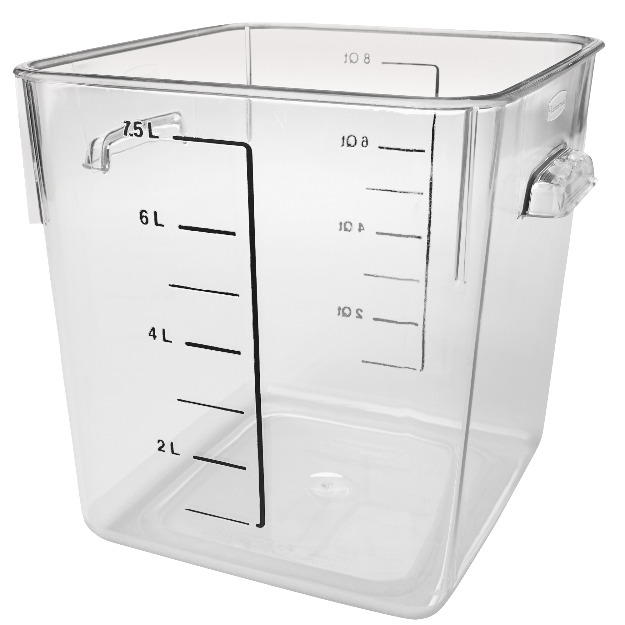 Contenant carré à encombrement réduit RubbermaidMD, Plastique, Capacité de 7,6 L, Transparent