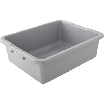 Contenant utilitaire sans compartiments, 7" ha x 21,5" p x 17" lo, Plastique, Gris