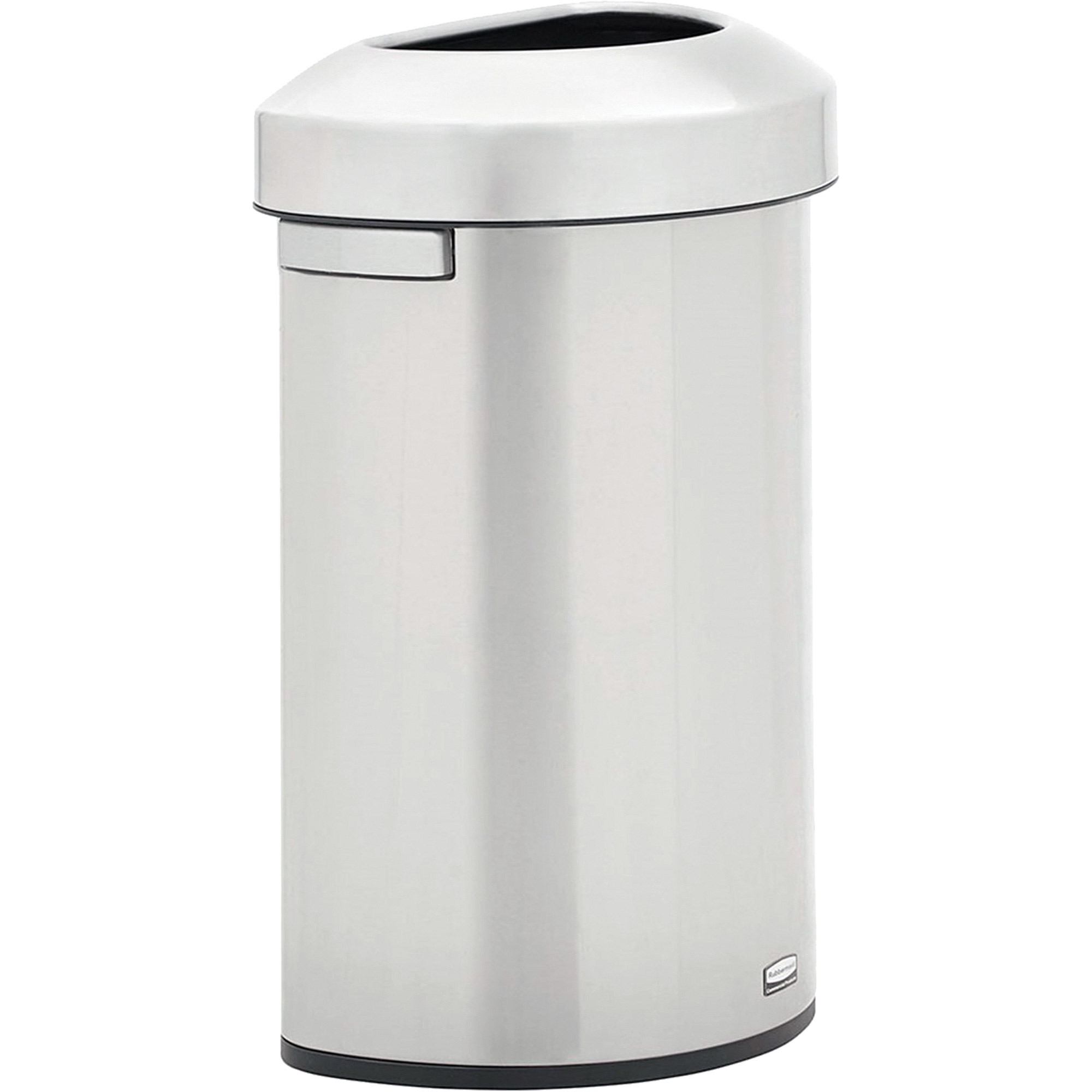 Conteneur de déchets demi-rond avec esthétique raffinée, Acier inoxydable, 16 gal. US