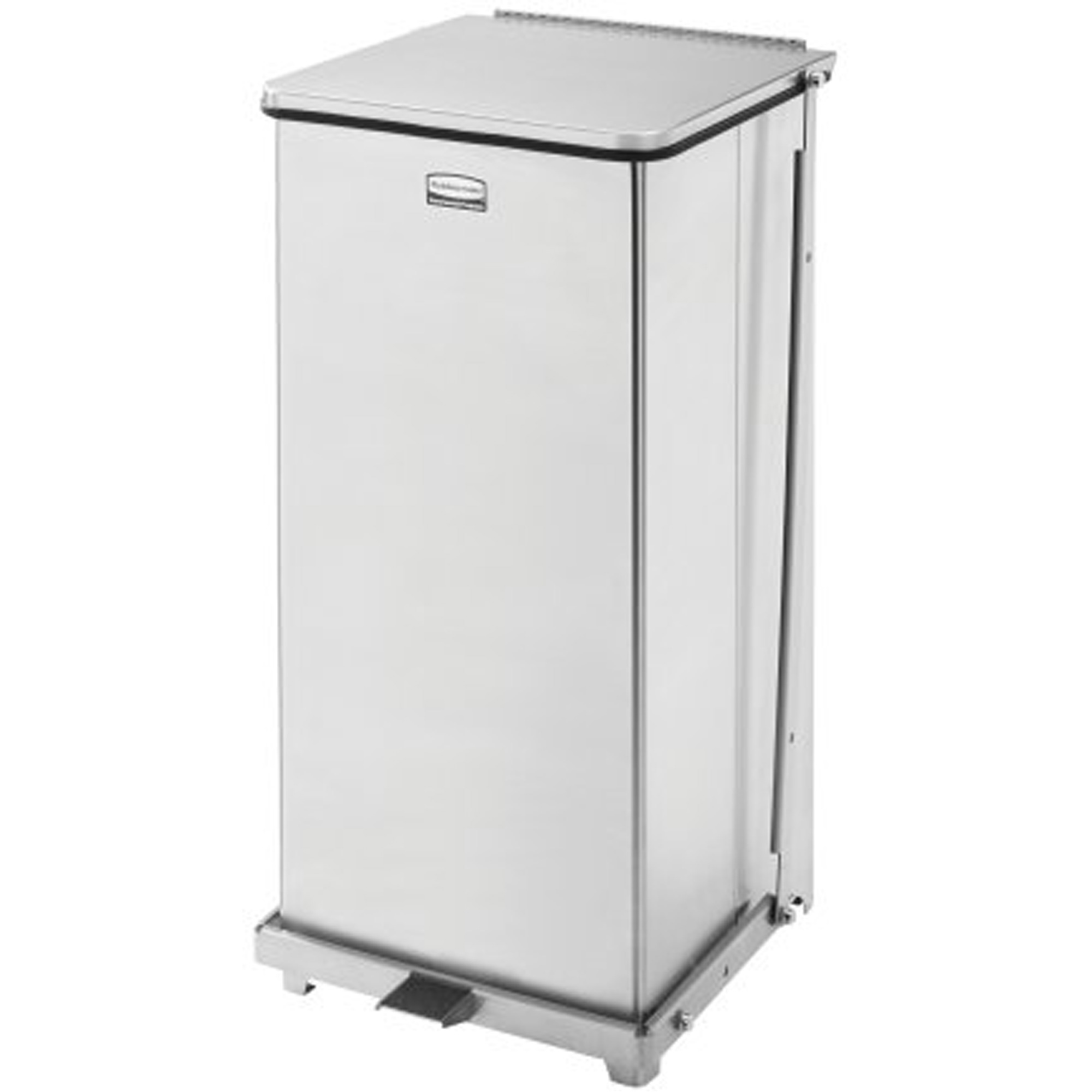 Corbeille à pédale carrée avec doublure DefendersMD, Acier inoxydable, Capacité 13 gal. US
