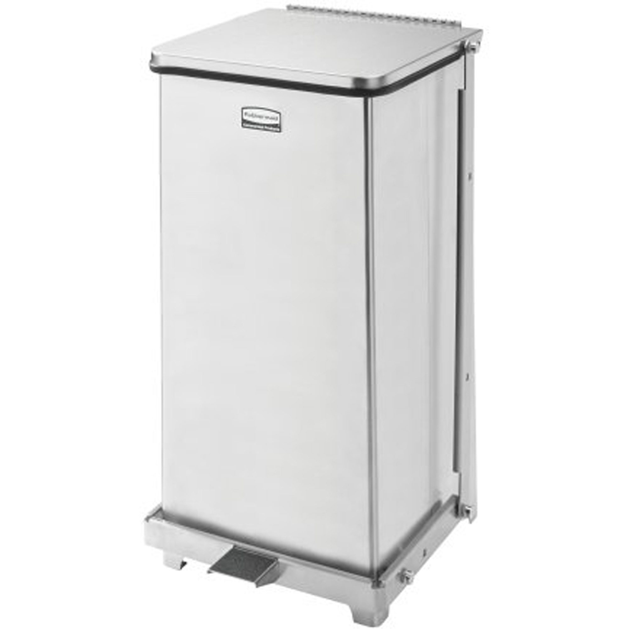 Corbeille à pédale carrée avec doublure DefendersMD, Acier inoxydable, Capacité 6,5 gal. US