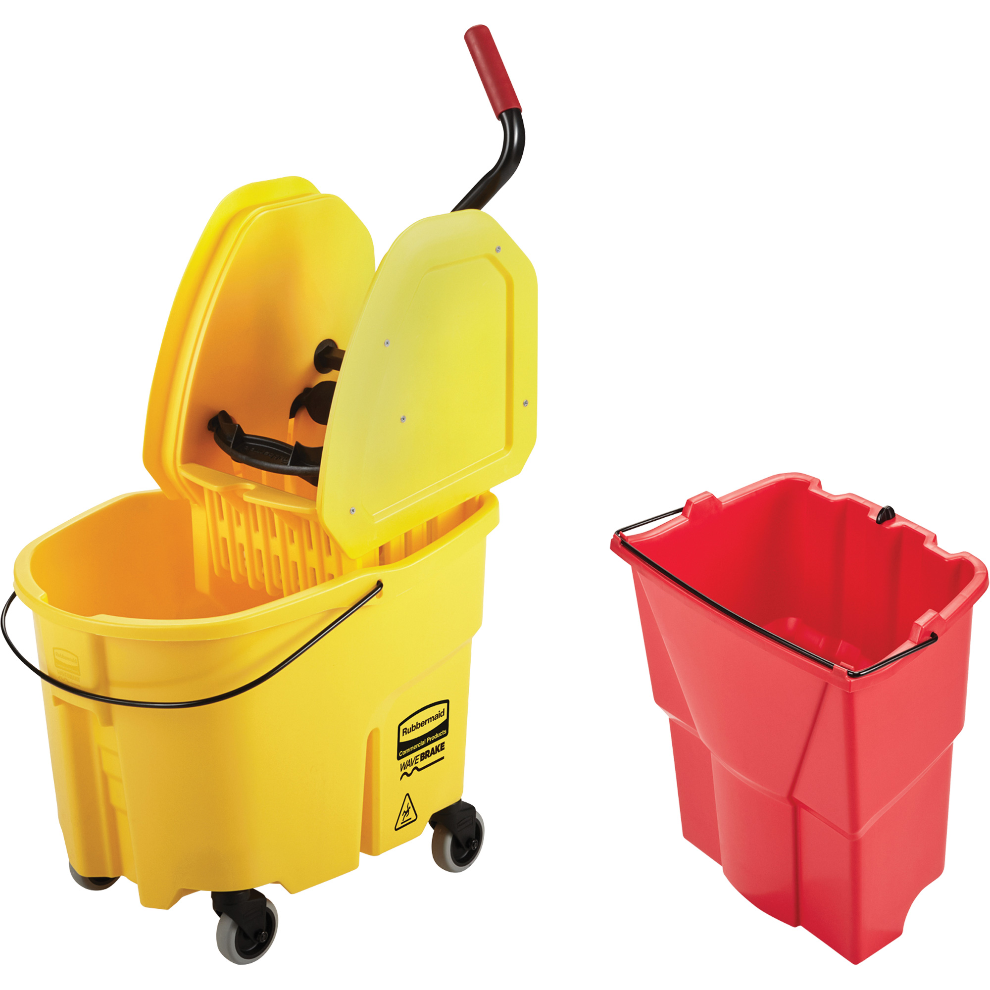 Ensemble de seau pour vadrouille et essoreuse WaveBrakeMD, Pression vers le bas, 8,75 gal. US (35 pintes), Jaune