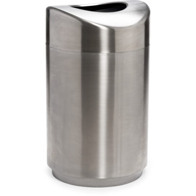 Poubelle avec couvercle plat et rond Eclipse, Acier inoxydable, 30 gal. US