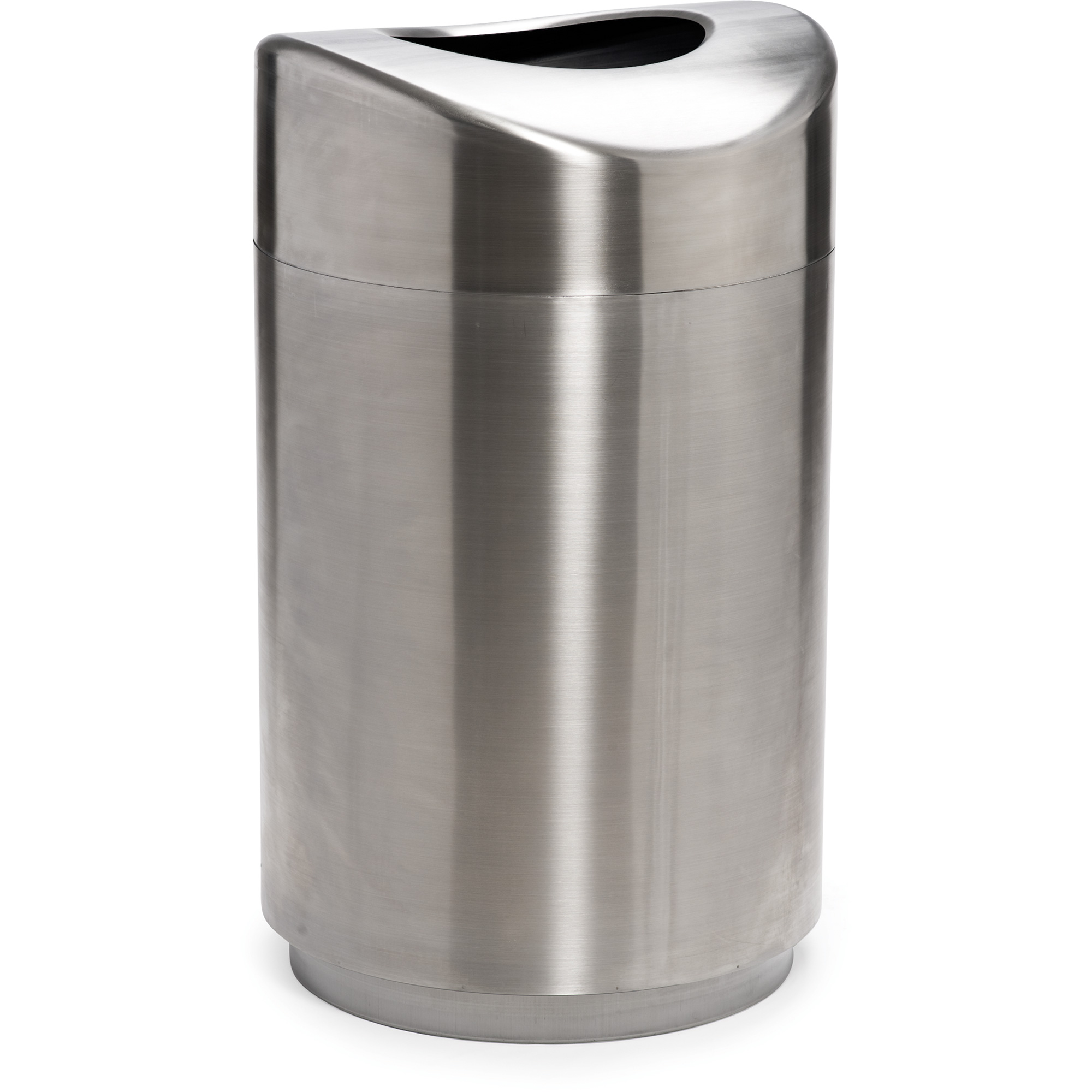 Poubelle avec couvercle plat et rond Eclipse, Acier inoxydable, 30 gal. US