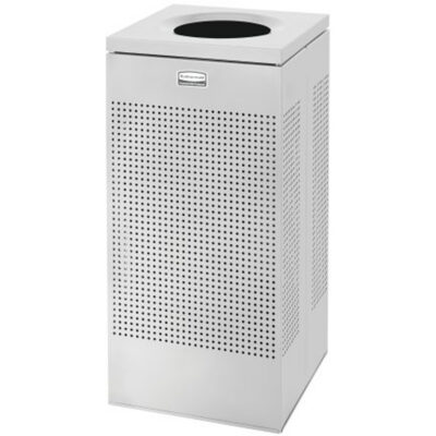 Poubelle carrée sans couvercle Silhouette, Acier, 20 gal. US