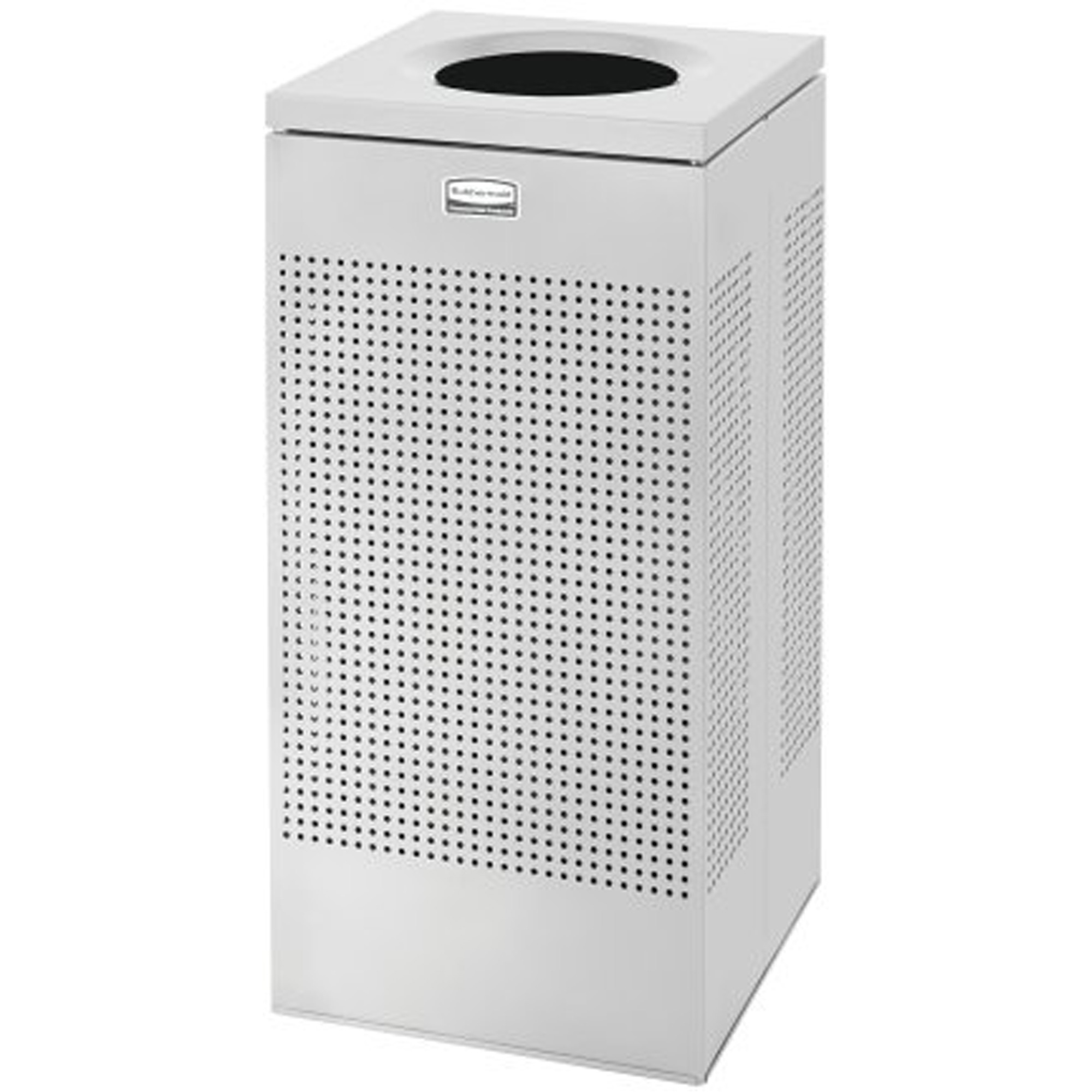 Poubelle carrée sans couvercle Silhouette, Acier, 20 gal. US
