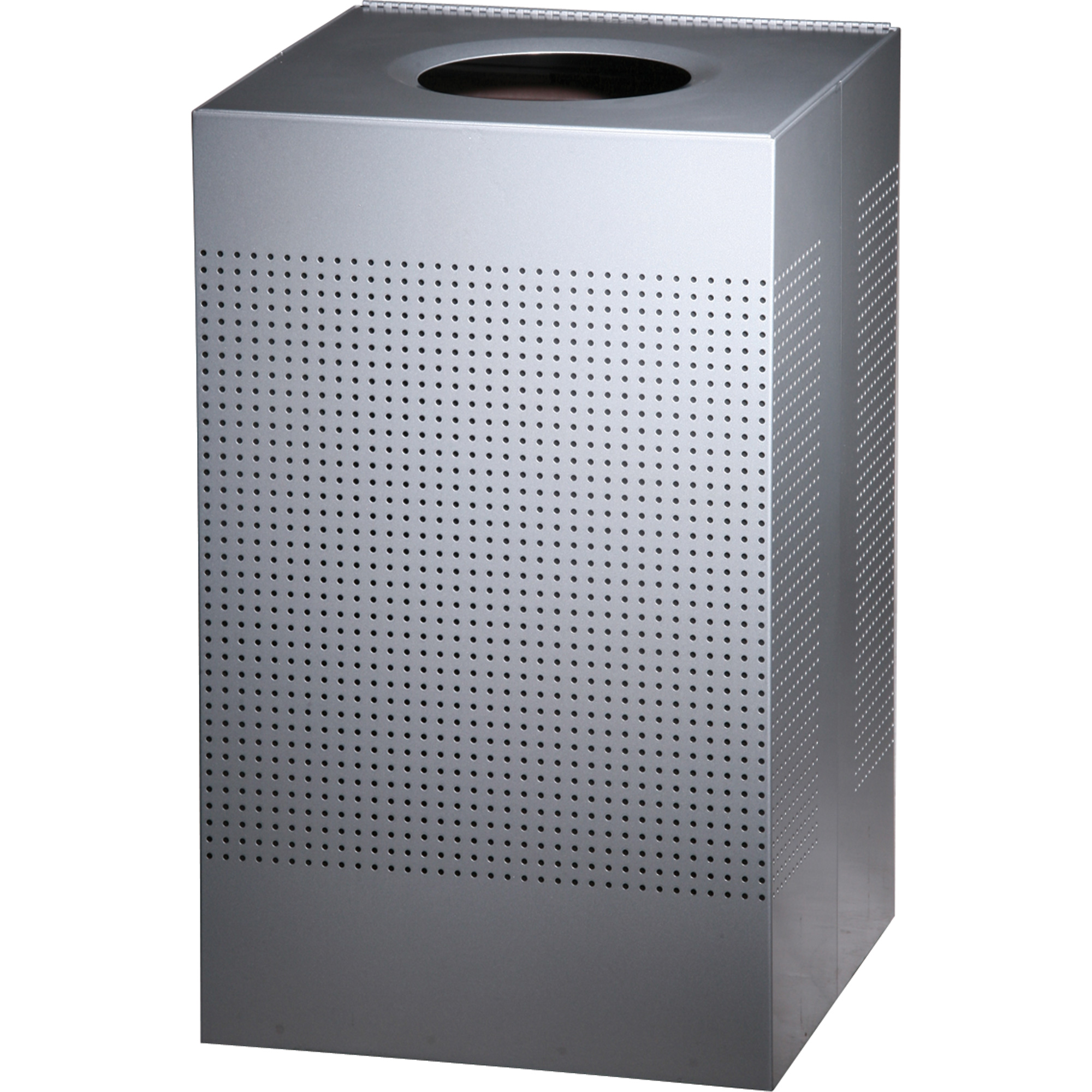 Poubelle carrée sans couvercle Silhouette, Acier, 20 gal. US