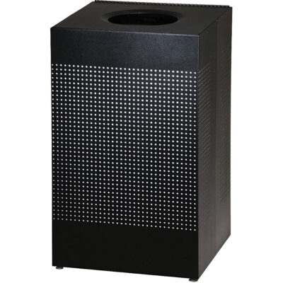 Poubelle carrée sans couvercle Silhouette, Acier, 20 gal. US