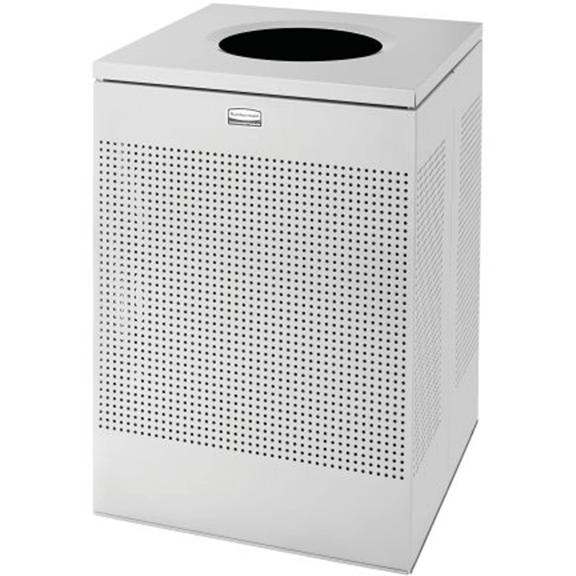 Poubelle carrée sans couvercle Silhouette, Acier, 40 gal. US