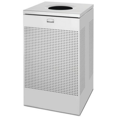 Poubelle carrée sans couvercle Silhouette, Acier inoxydable, 20 gal. US