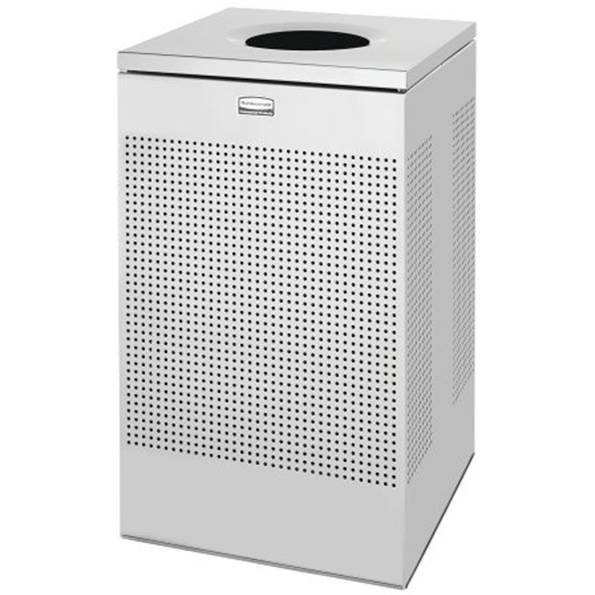 Poubelle carrée sans couvercle Silhouette, Acier inoxydable, 20 gal. US