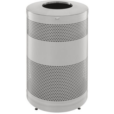 Poubelle décorative à dessus ouvert classique, Acier inoxydable, Capacité 51 gal. US