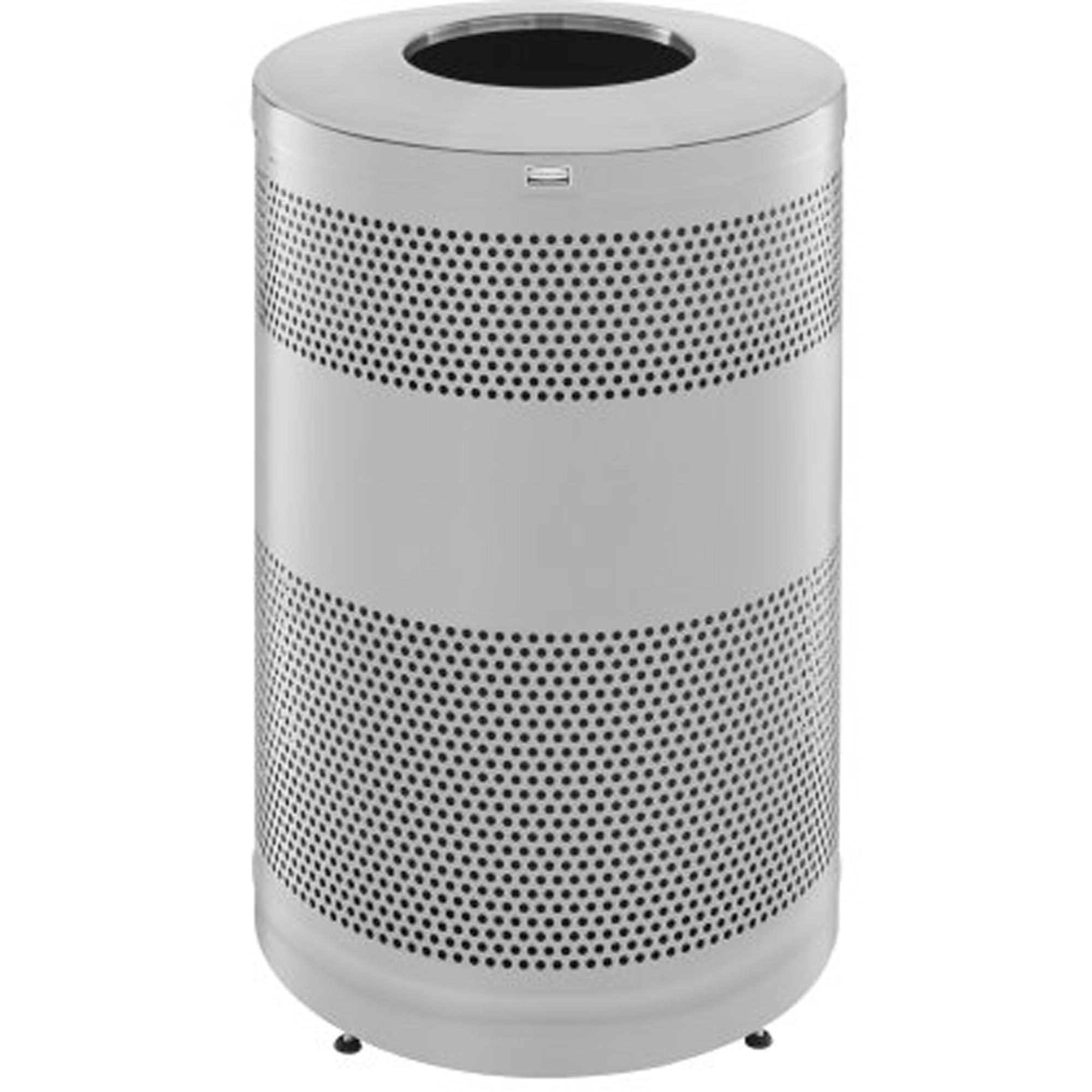 Poubelle décorative à dessus ouvert classique, Acier inoxydable, Capacité 51 gal. US