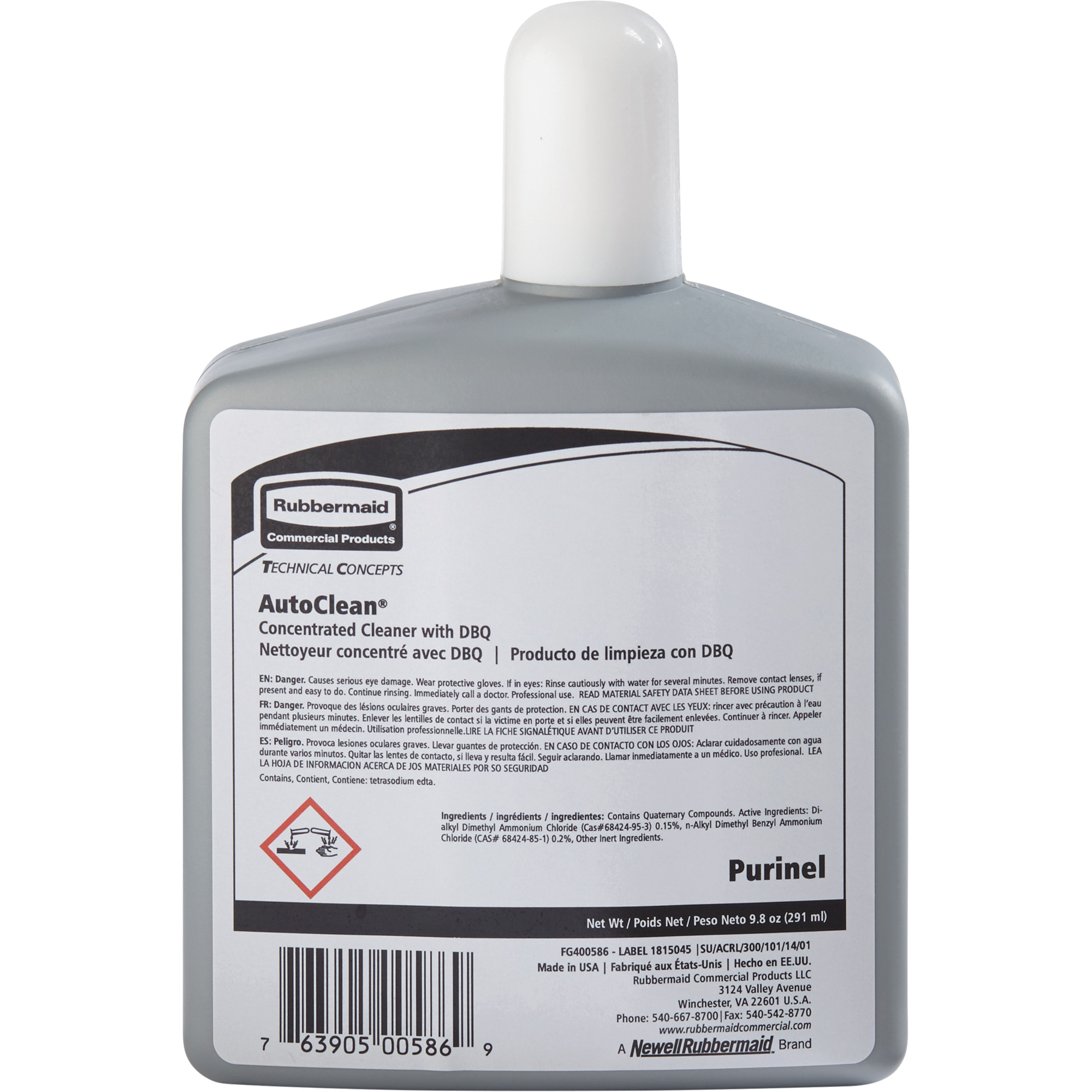 Produit d'entretien pour drain et nettoyeur de cuvette de rechange AutoCleanMD de PurinelMD, 9,8 oz, Bouteille