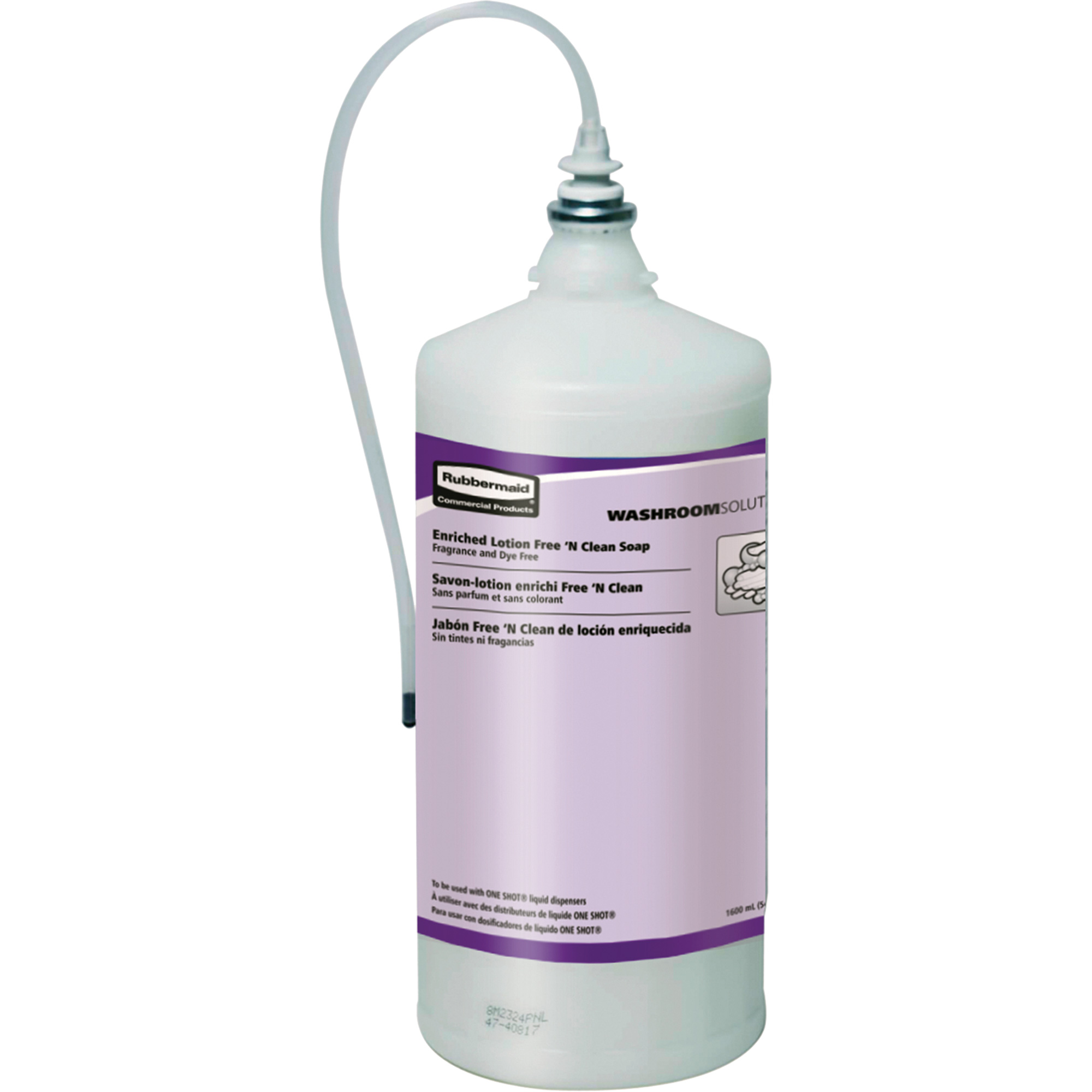 Recharge de savon liquide sans parfum et sans colorant OneShotMD, Crème, 1600 ml, Sans parfum