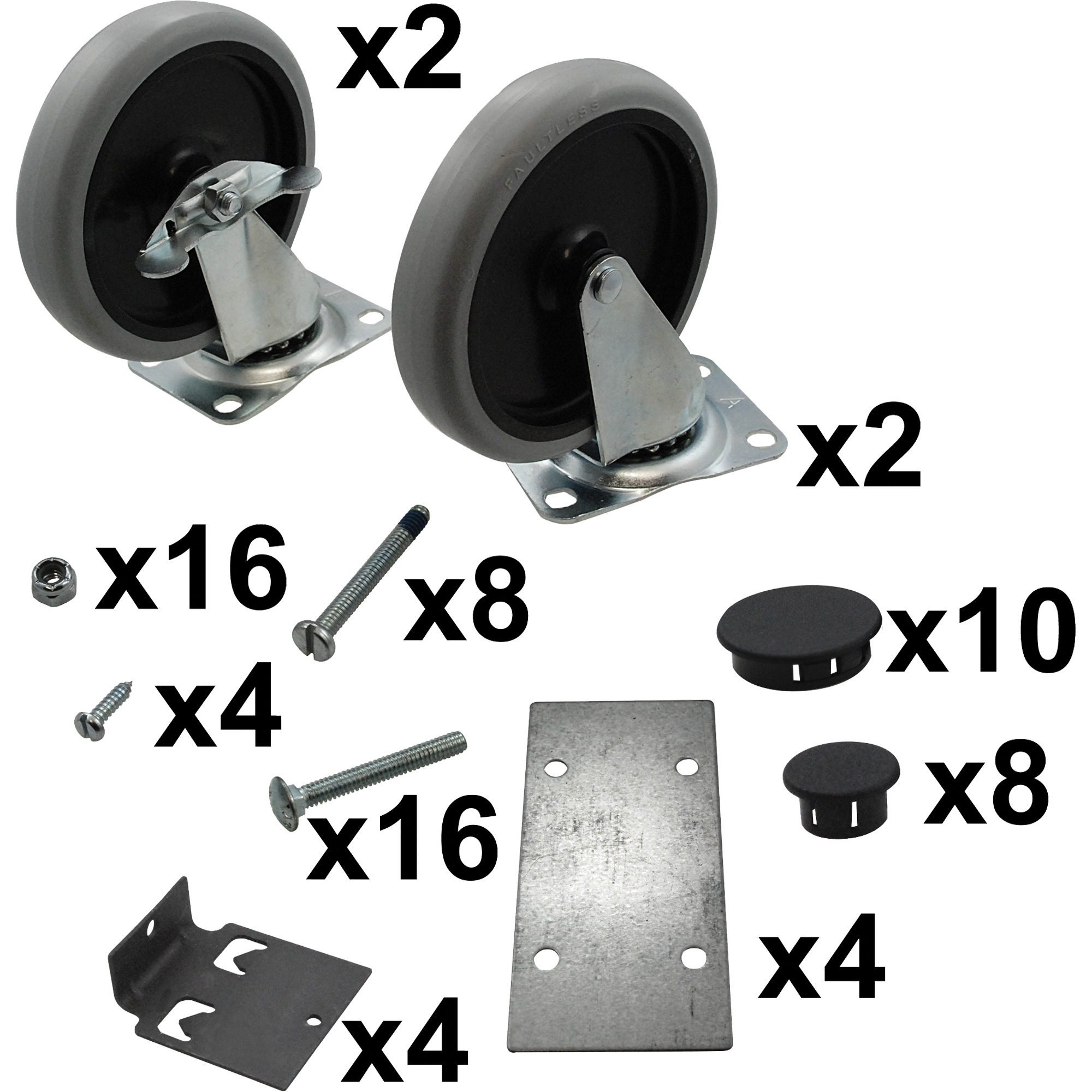 Ensemble de roulettes pour chariot Max Rack