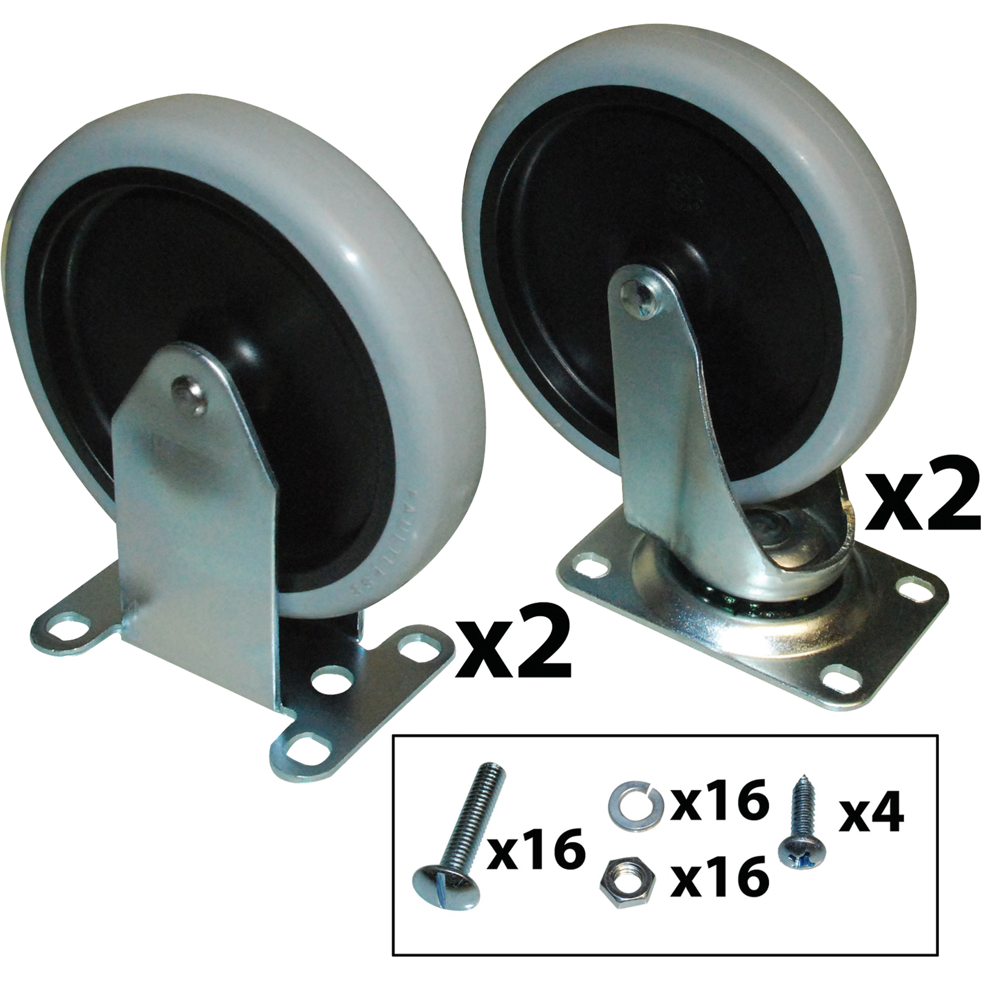 Ensemble de roulettes pour chariot utilitaire