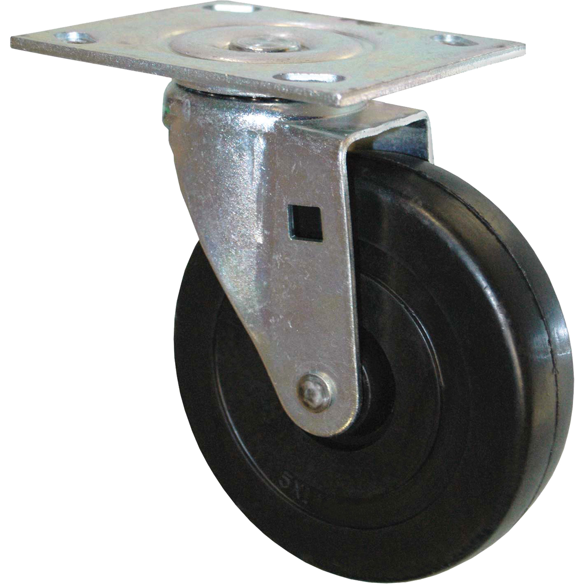 Roulette pivotante en caoutchouc pour chariot à plateforme