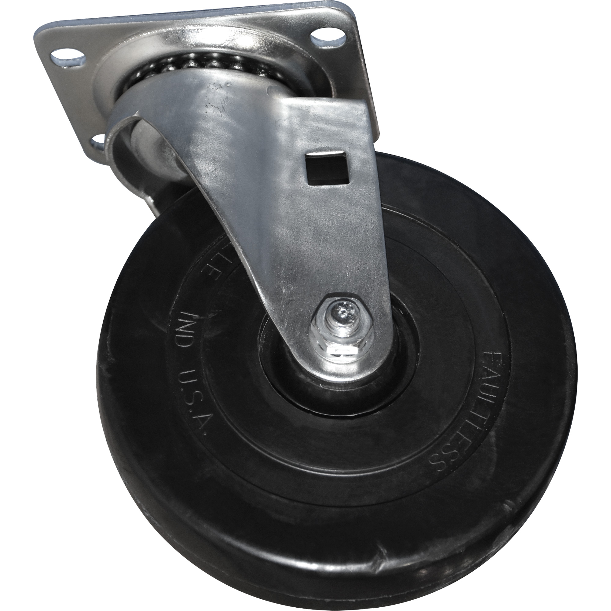 Roulette pivotante souple pour chariot caisson