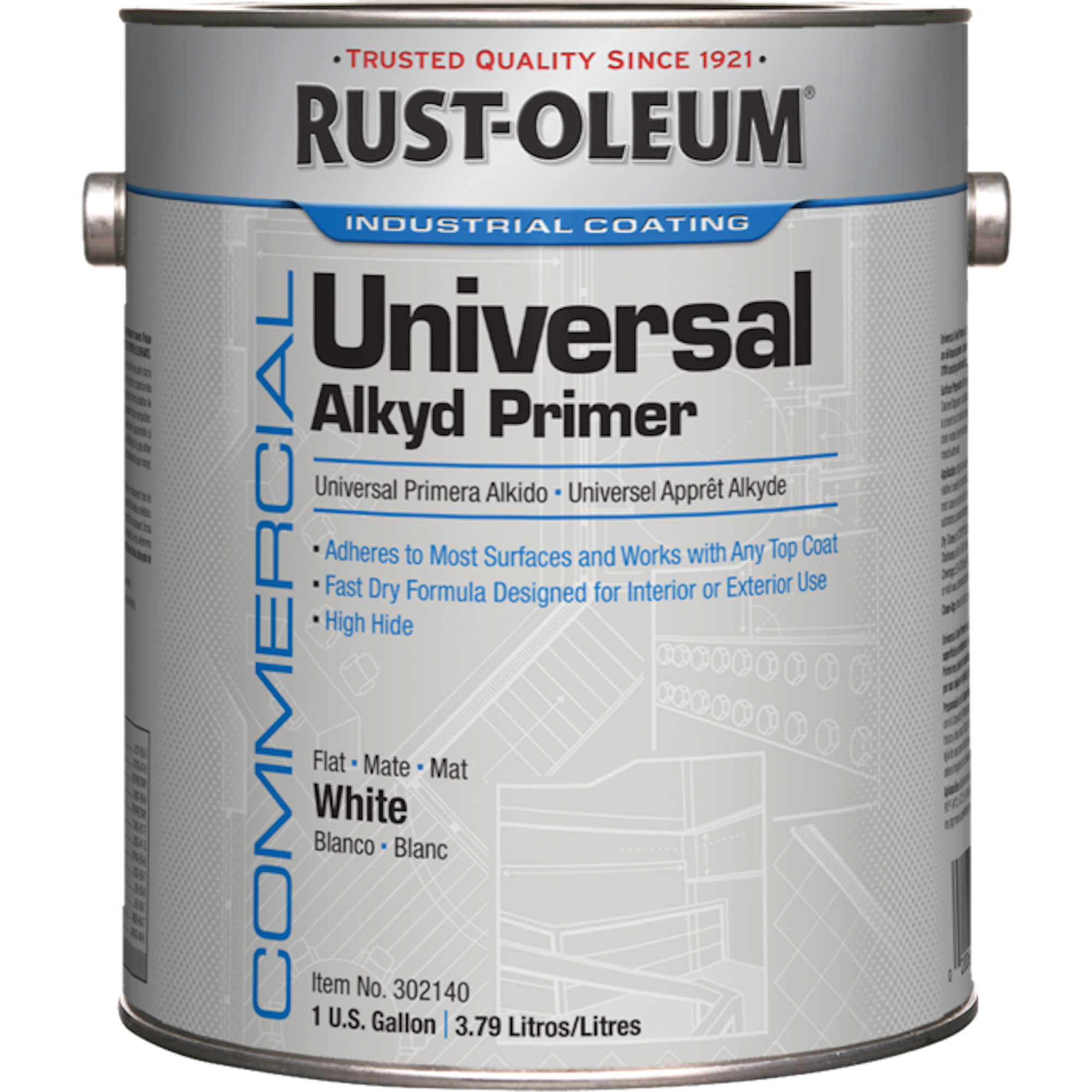 Apprêt alkyde universel de qualité professionnelle, Blanc, Très mat, Gallon